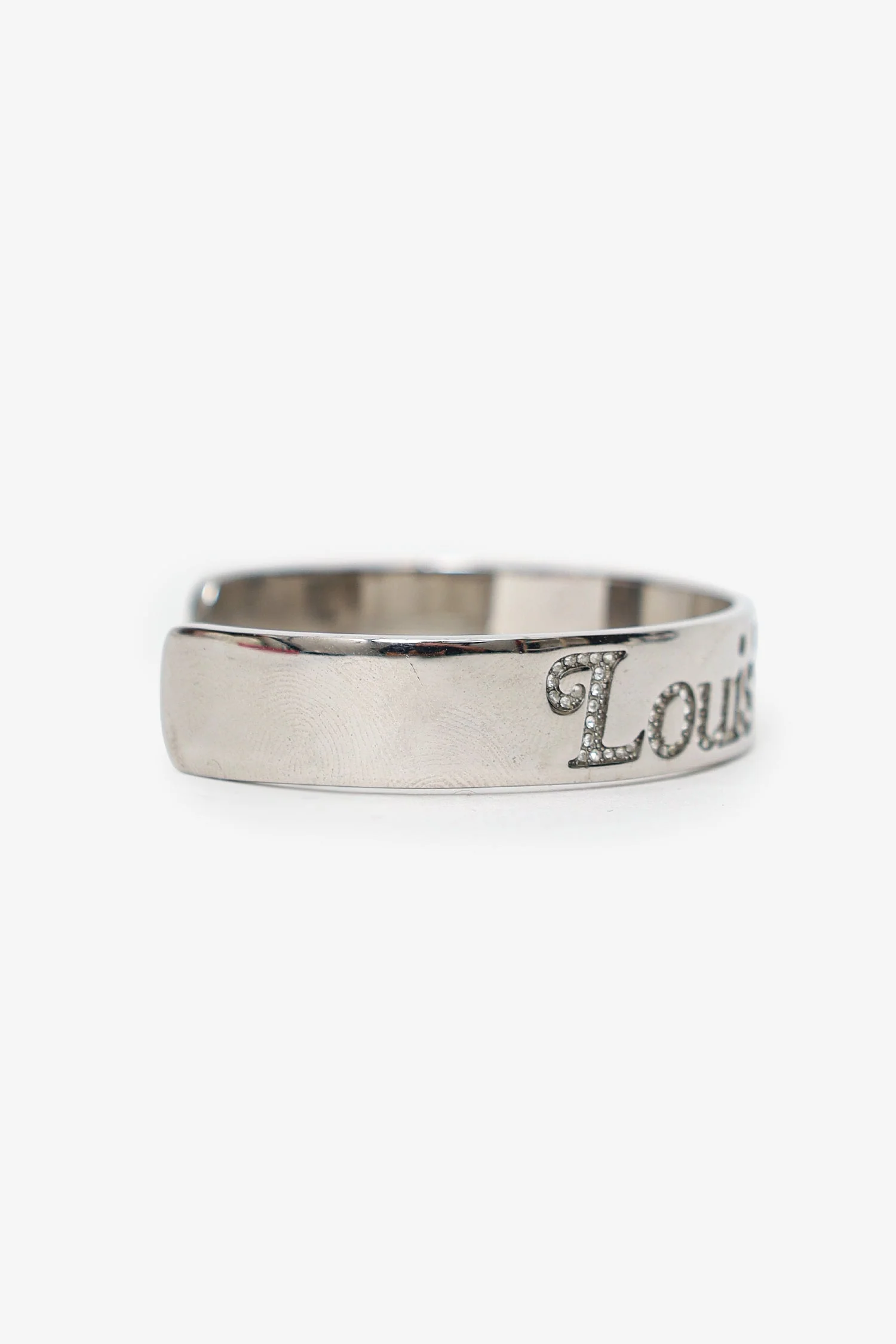 Louis Vuitton x Nigo Silver Tone Squared Strass Bracelet Size M - Image 4