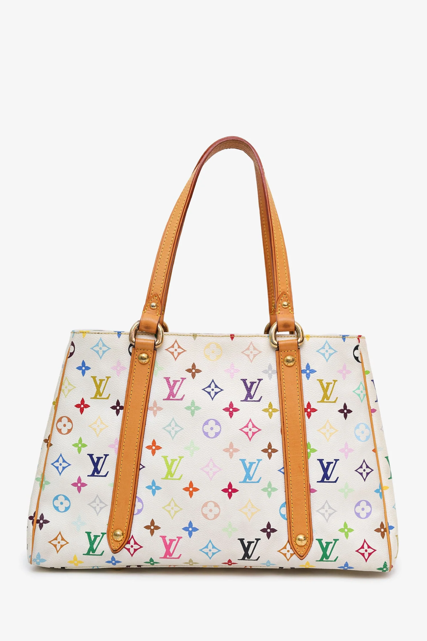 Louis Vuitton x Takashi Murakami White Multicolour Monogram Aurelia Tote - Image 2