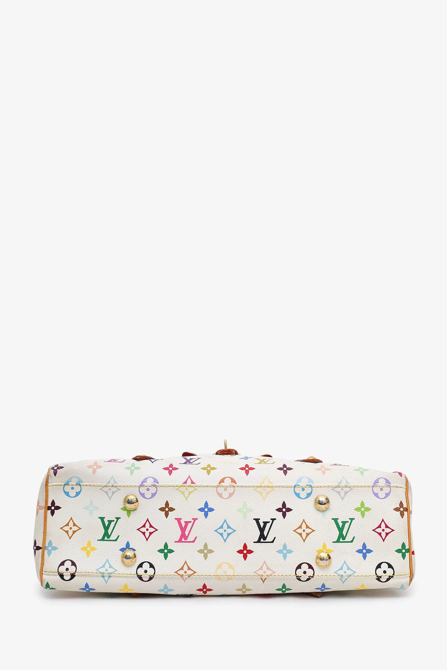 Louis Vuitton x Takashi Murakami White Multicolour Monogram Aurelia Tote - Image 5