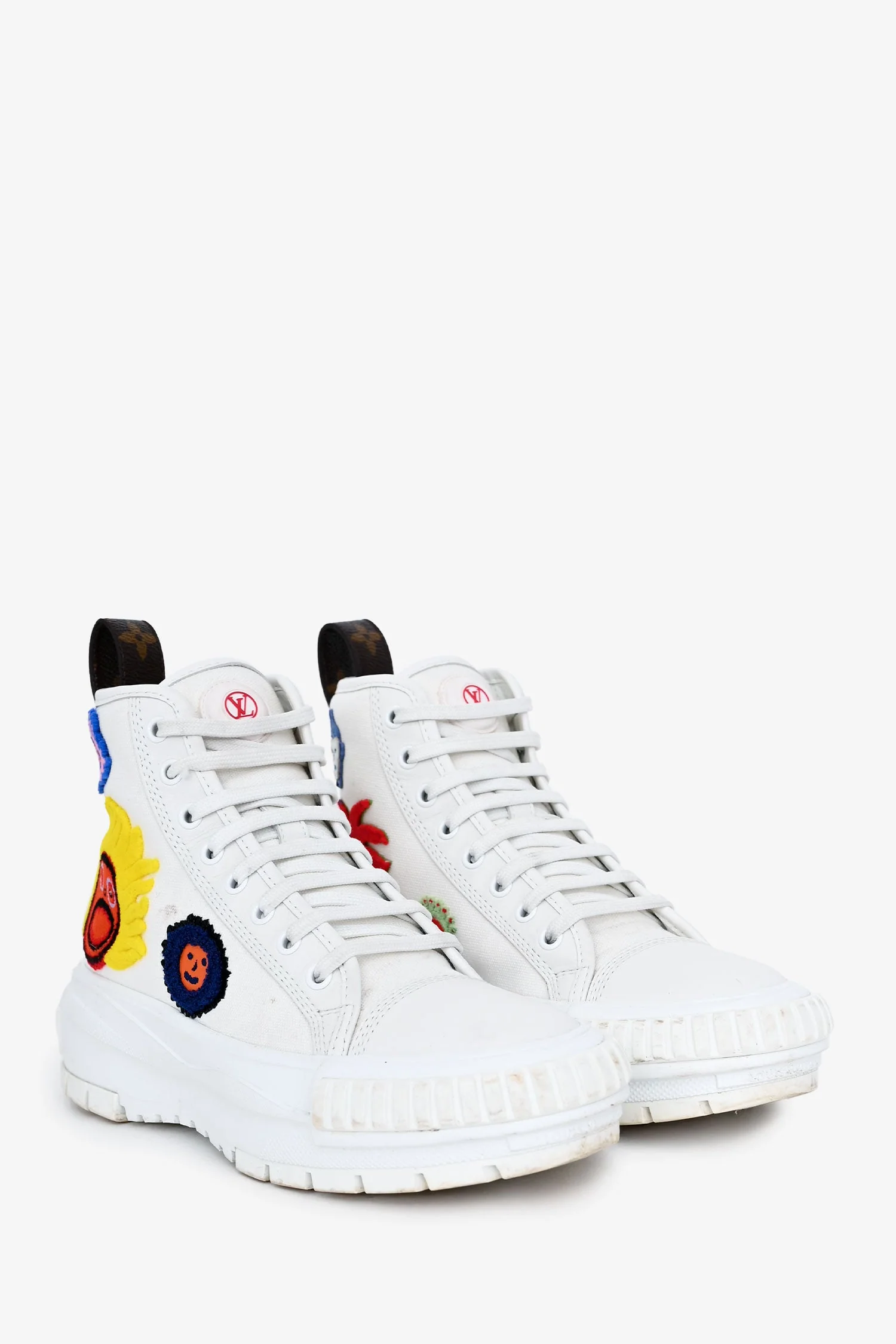 Louis Vuitton x Yayoi Kusama White/Multicolour 'Squad' Sneakers Size 36.5 - Image 2