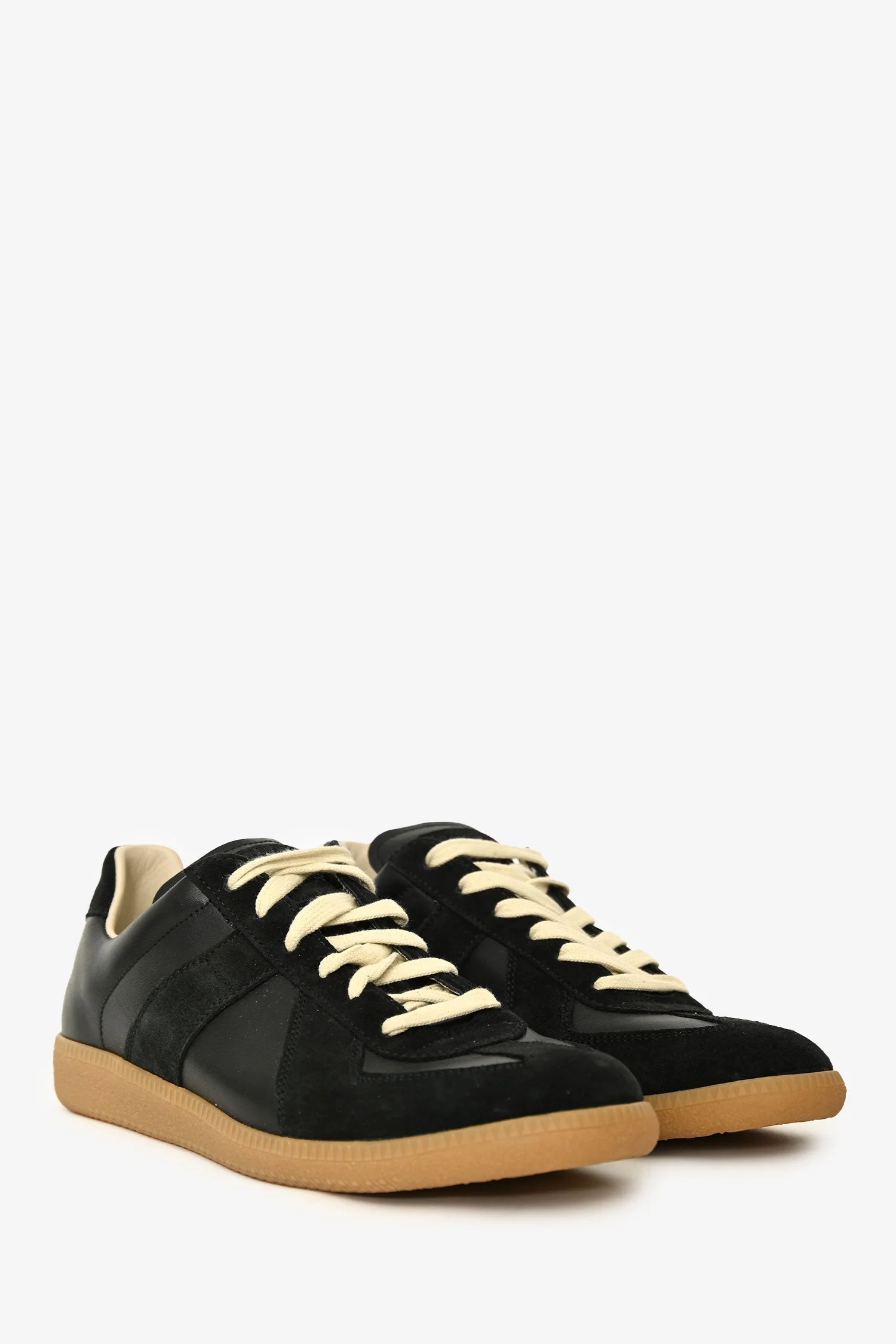 Maison Margiela Black Leather/Suede 'Replica' Sneakers Size 39.5 - Image 2