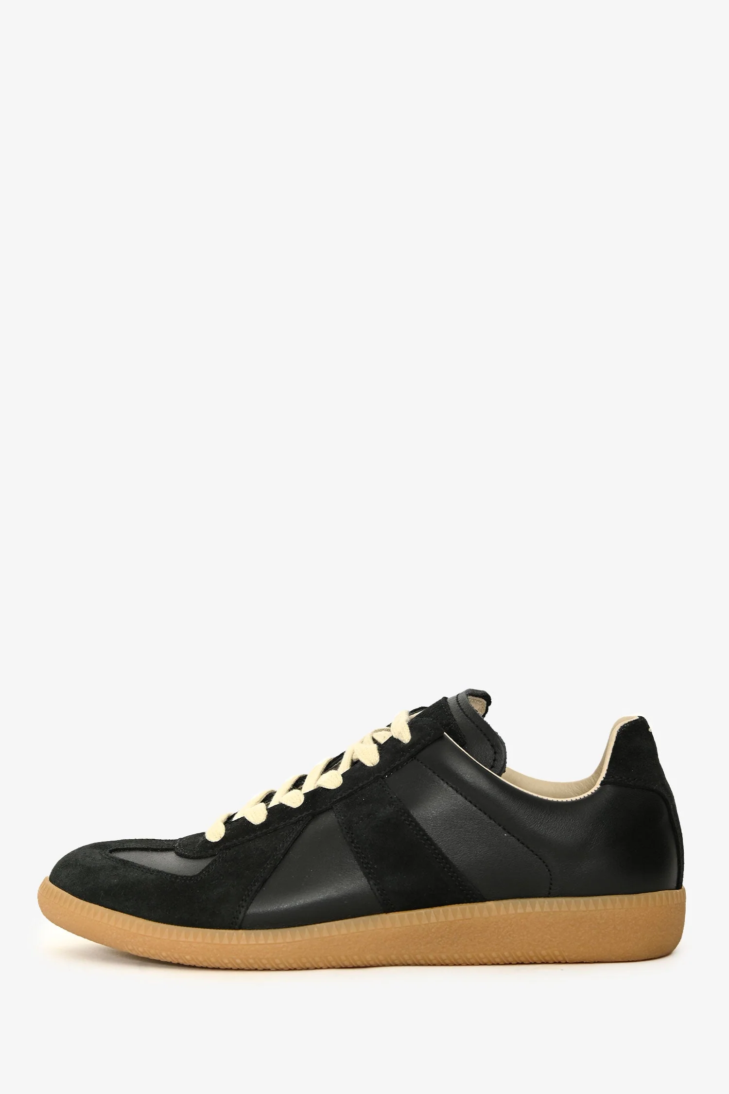 Maison Margiela Black Leather/Suede 'Replica' Sneakers Size 39.5 - Image 5