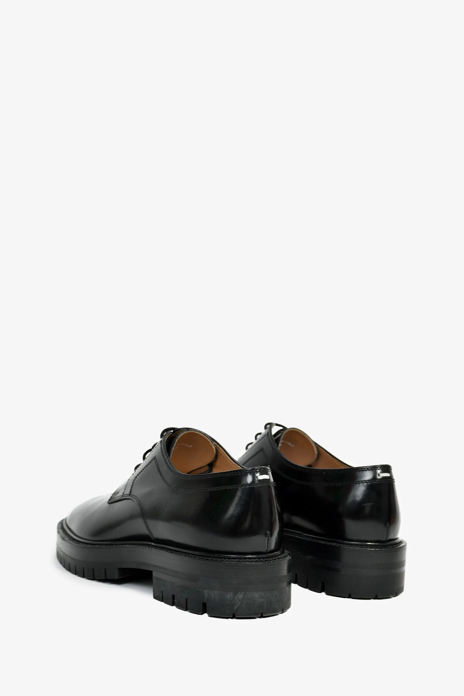Maison Margiela Black Leather 'Tabi Lace Up Derby' Loafers Size 37 - Image 4