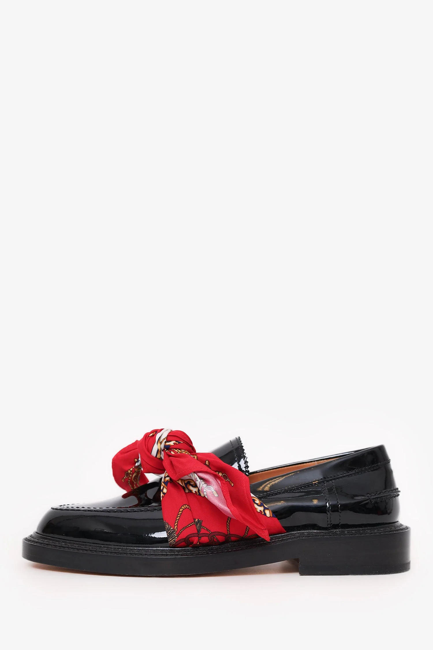 Maison Margiela Black Patent Leather Loafers With Bandana Size 38.5 - Image 5