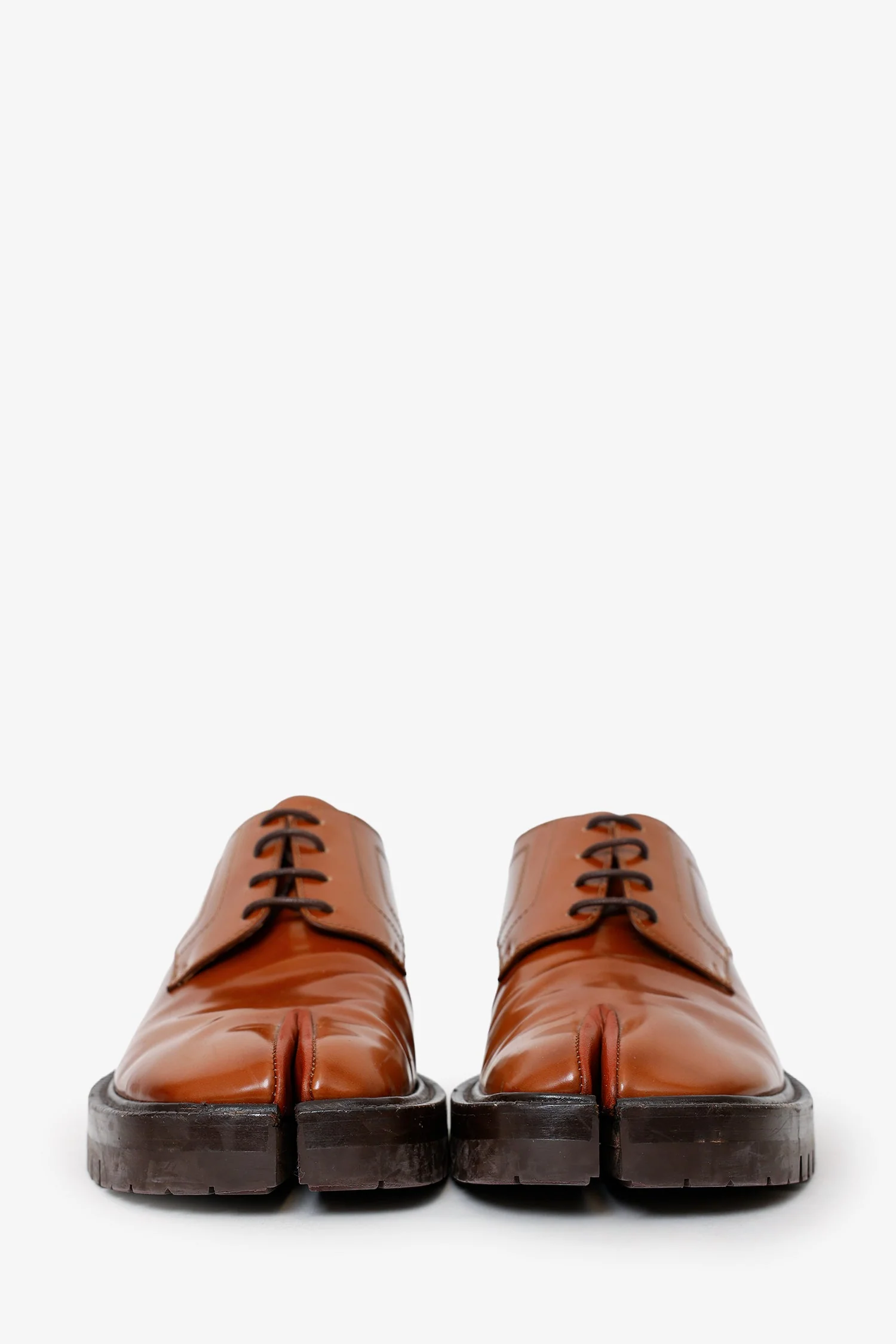 Maison Margiela Brown Leather Tabi Lace-up Derbys Size 41 Mens - Image 3