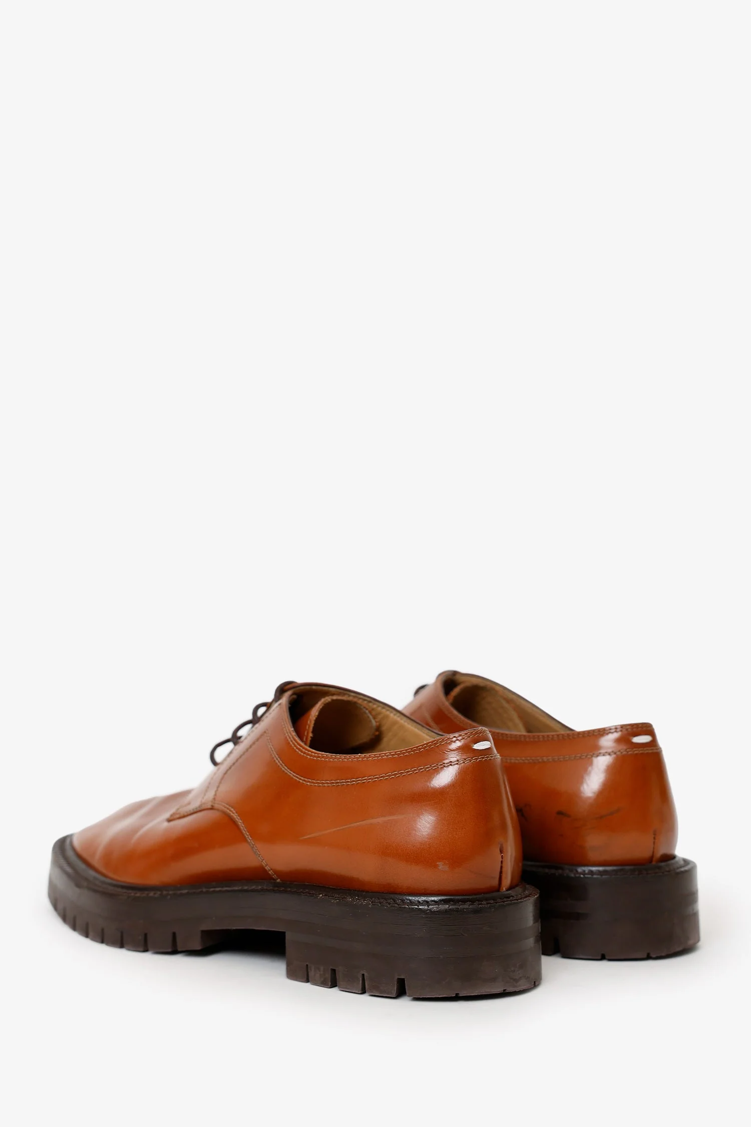 Maison Margiela Brown Leather Tabi Lace-up Derbys Size 41 Mens - Image 4