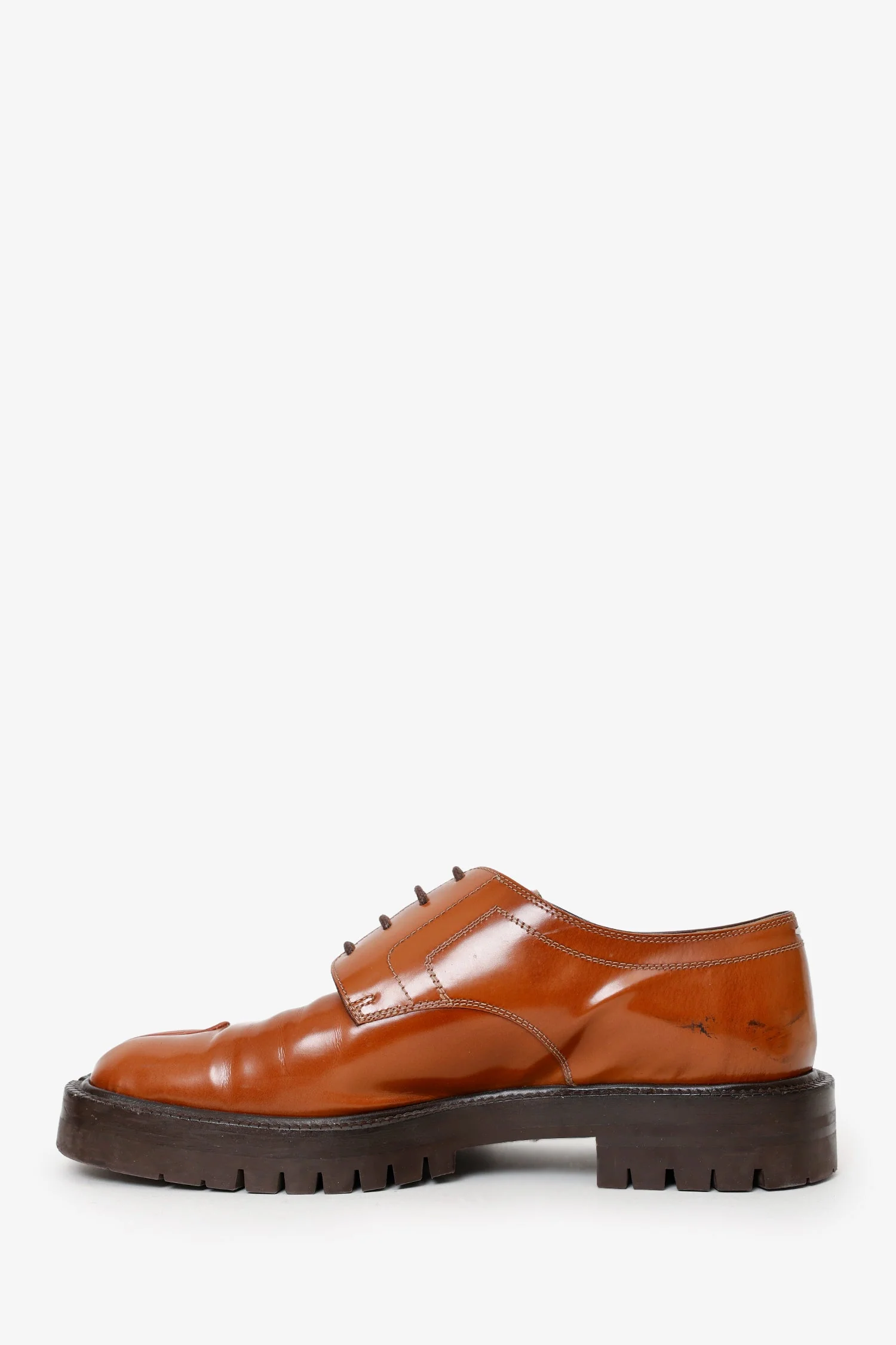Maison Margiela Brown Leather Tabi Lace-up Derbys Size 41 Mens - Image 5