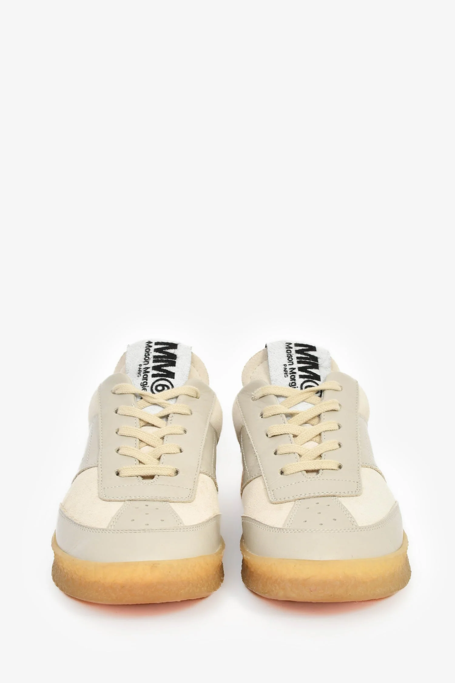 Maison Margiela MM6 Beige Suede/Leather Sneakers Size 35.5 - Image 3