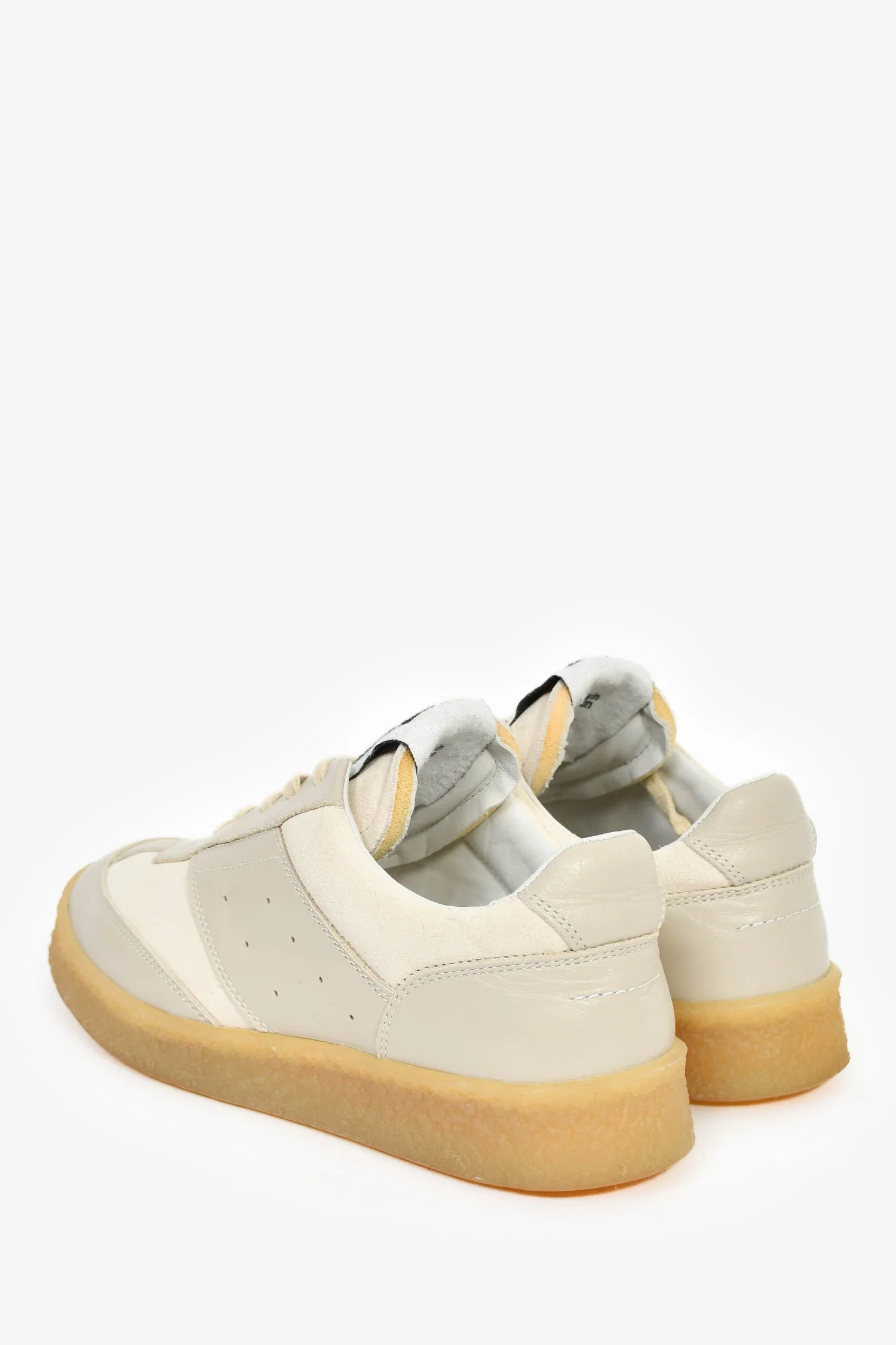 Maison Margiela MM6 Beige Suede/Leather Sneakers Size 35.5 - Image 5