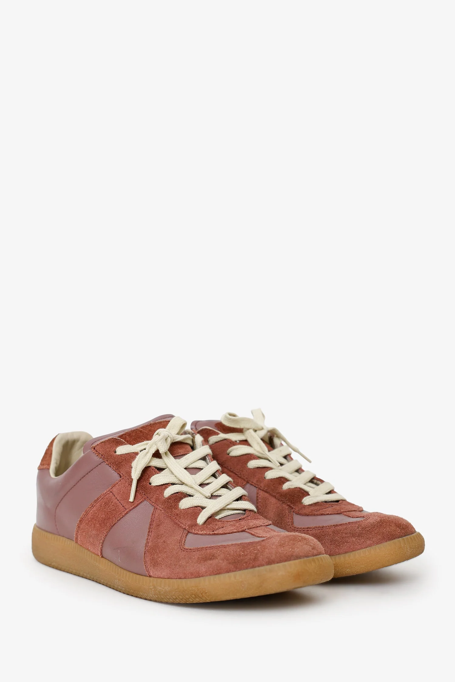 Maison Margiela Pink Suede/Leather 'Replica' Sneakers Size 40 - Image 2