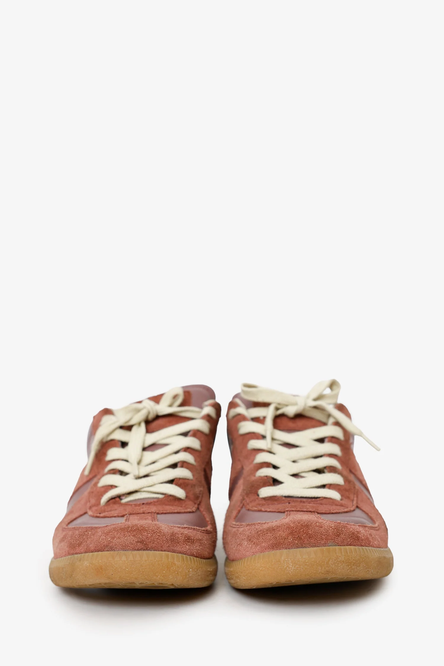 Maison Margiela Pink Suede/Leather 'Replica' Sneakers Size 40 - Image 3