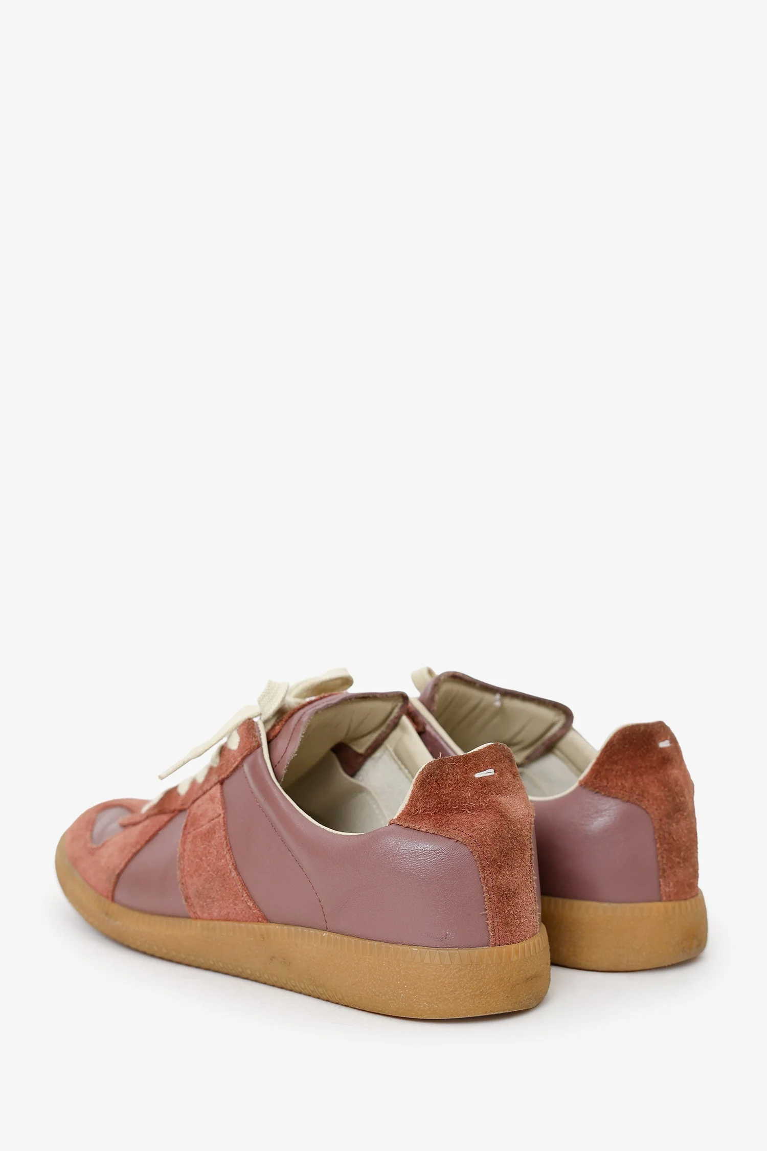Maison Margiela Pink Suede/Leather 'Replica' Sneakers Size 40 - Image 4