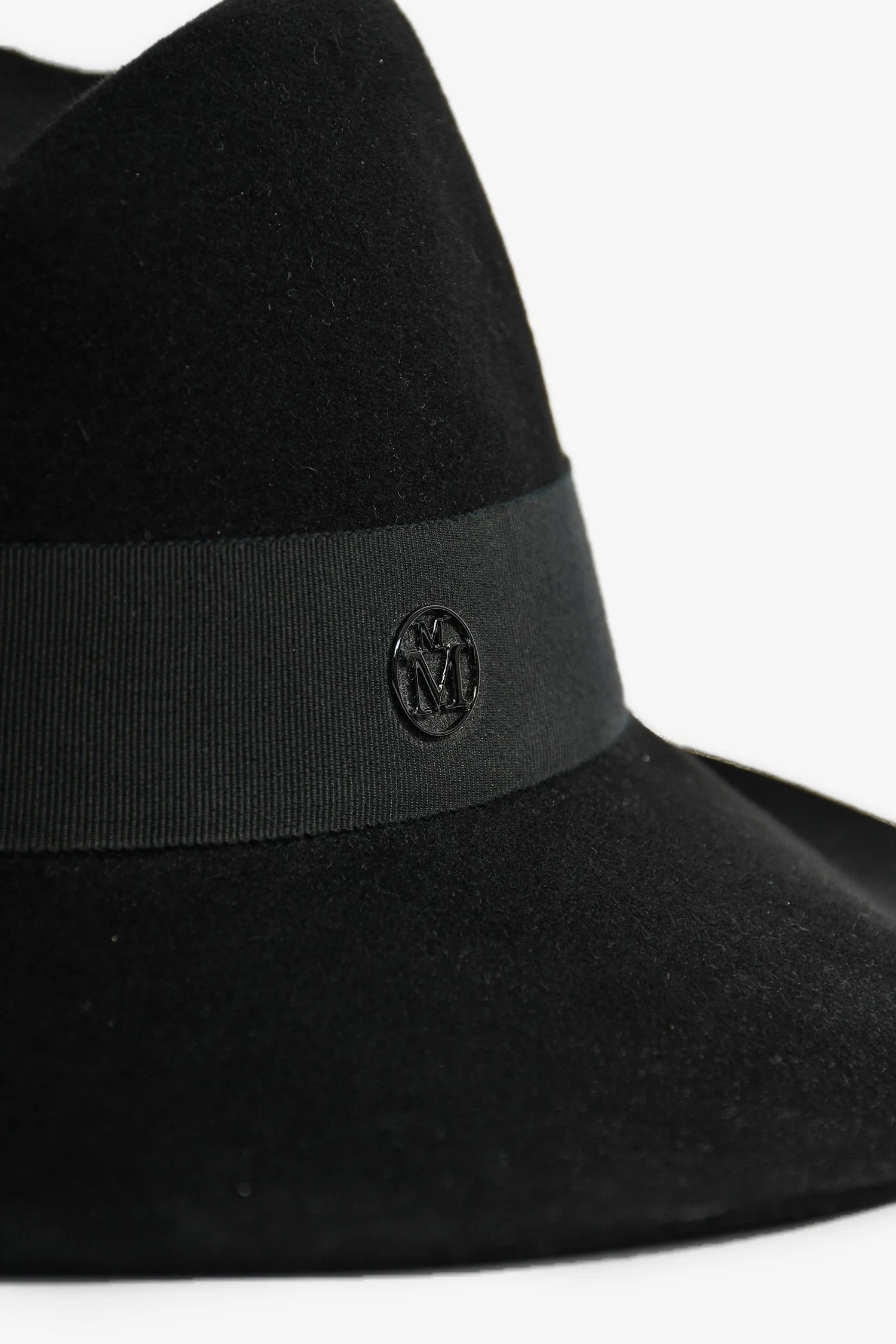 Maison Michel Black Felt Wide Brim Hat Size L - Image 2