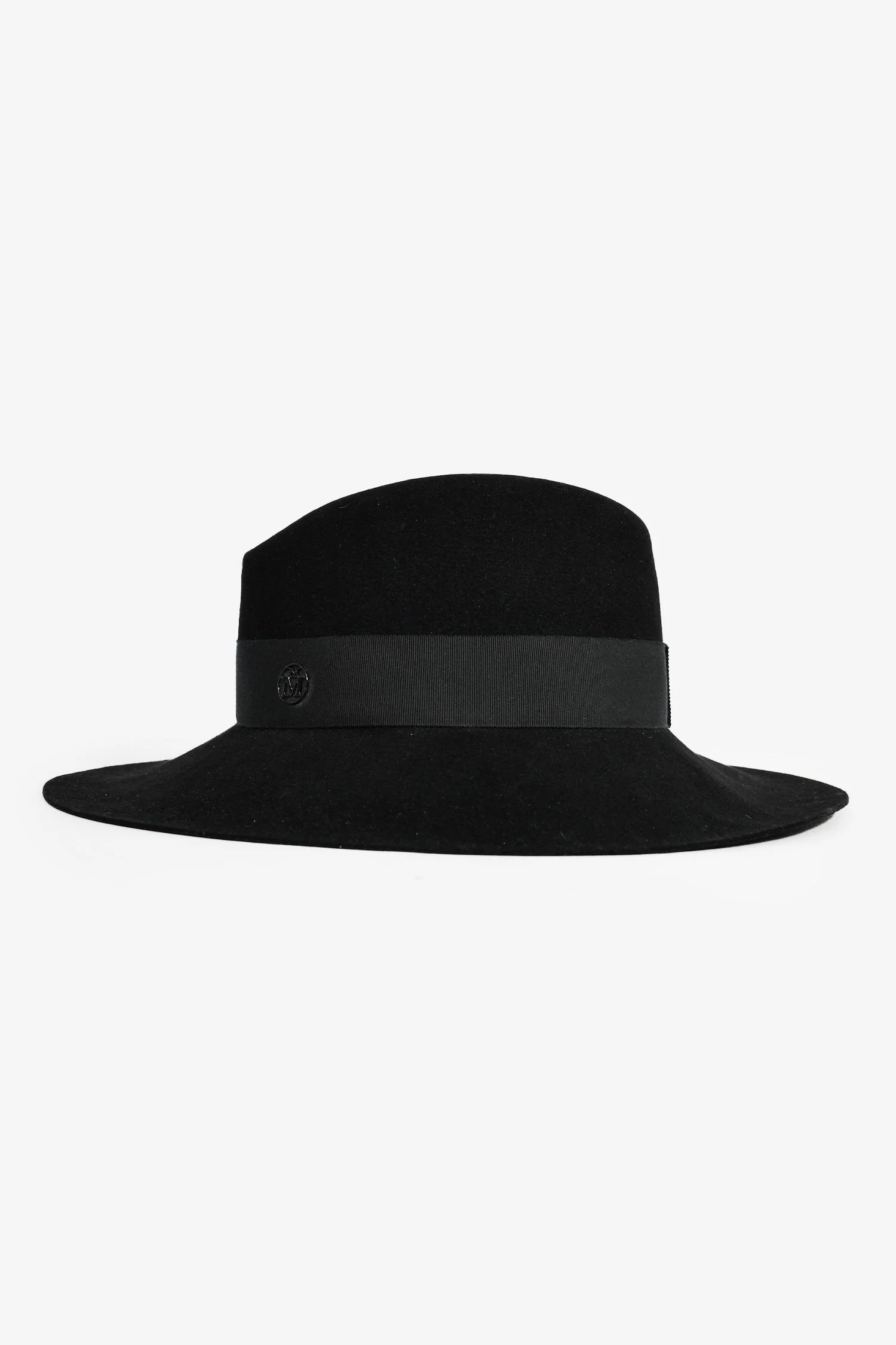 Maison Michel Black Felt Wide Brim Hat Size L - Image 3