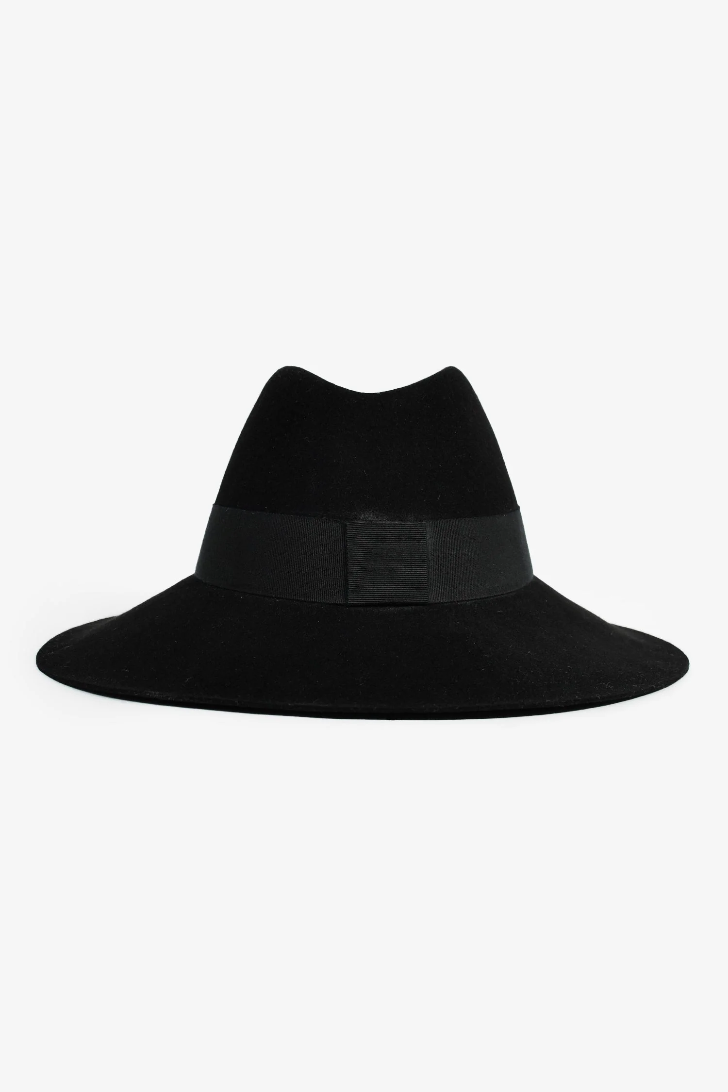 Maison Michel Black Felt Wide Brim Hat Size L - Image 4