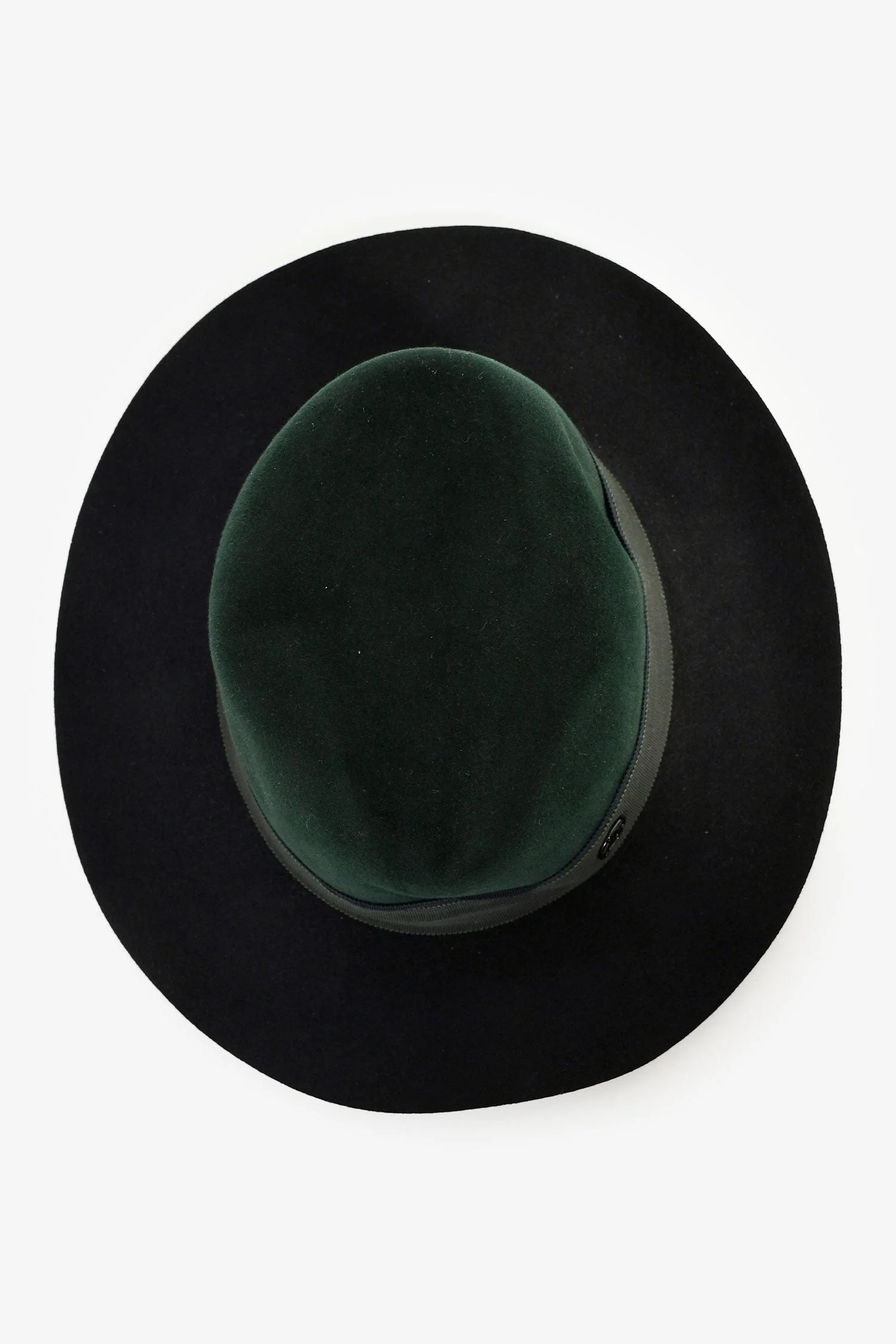 Maison Michel Blue/Green Felt Wide Brim Hat Size L - Image 3