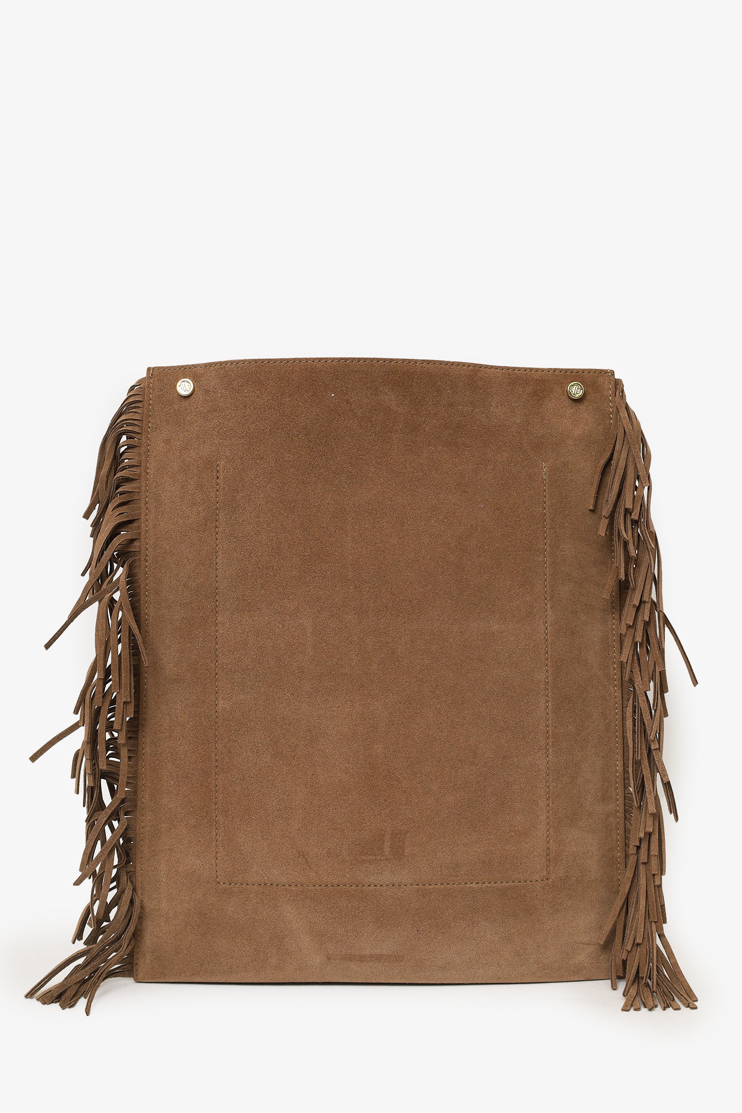 Maje Brown Suede Fringed Shoulder Bag - Image 3