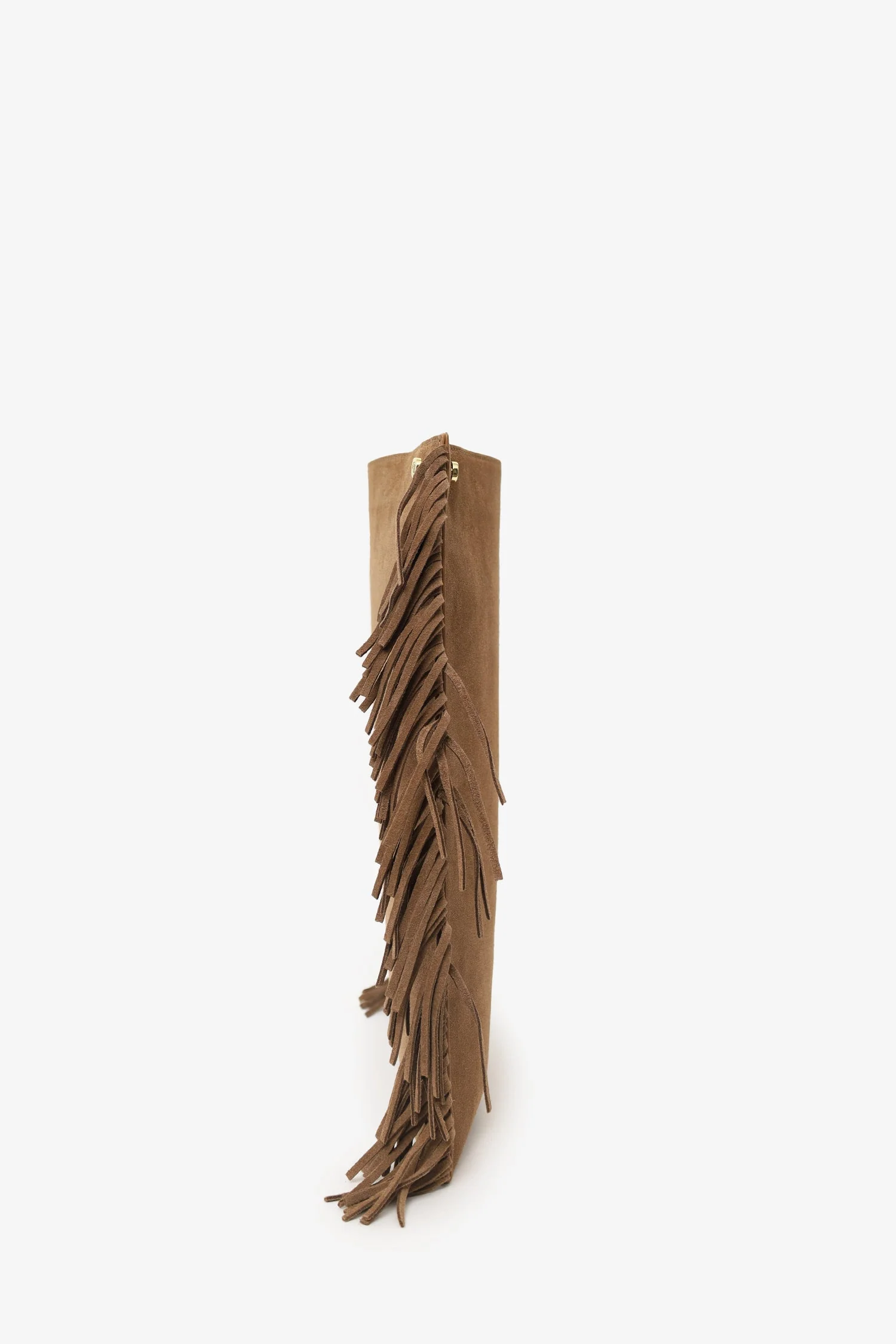 Maje Brown Suede Fringed Shoulder Bag - Image 4