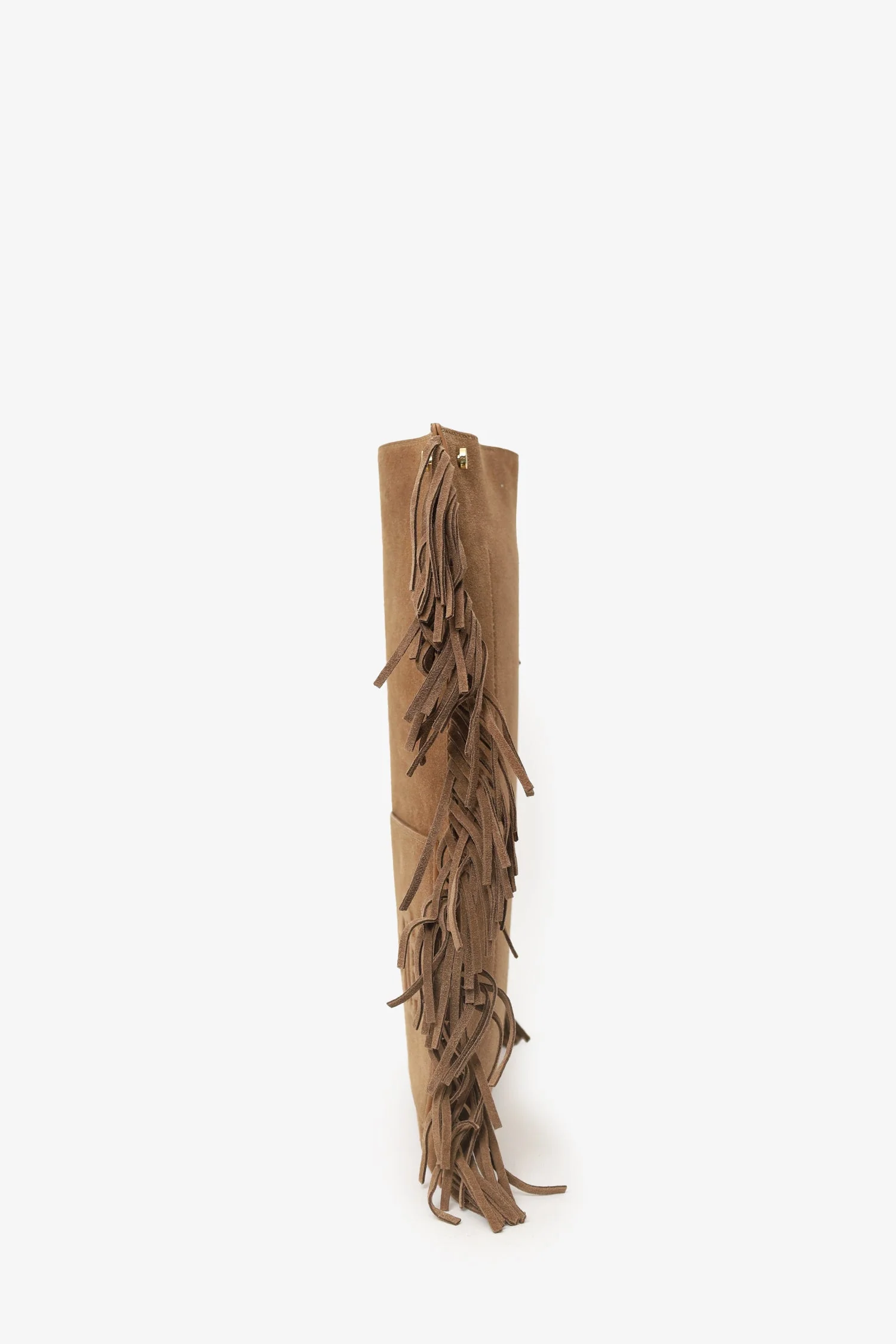 Maje Brown Suede Fringed Shoulder Bag - Image 5
