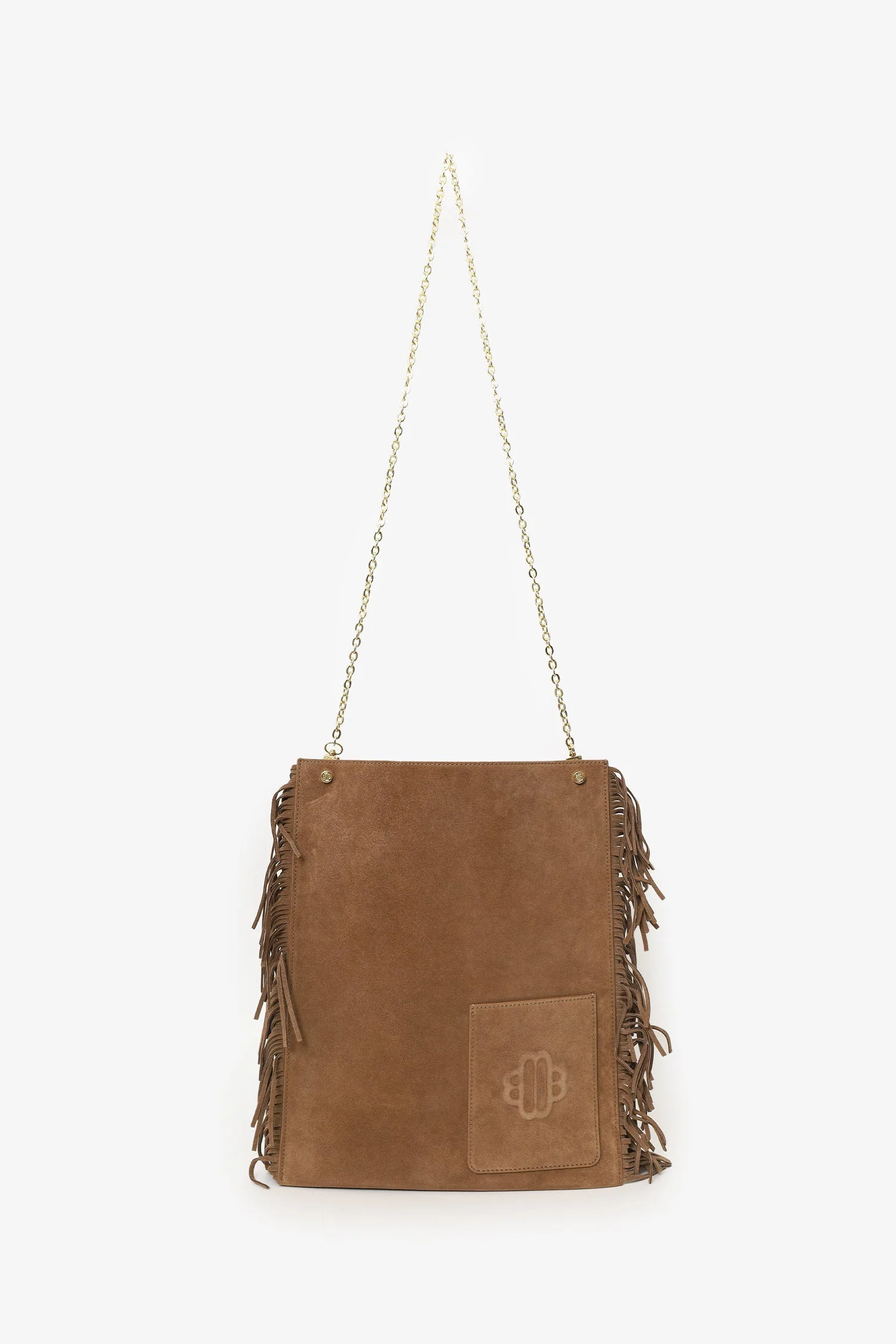 Maje Brown Suede Fringed Shoulder Bag - Image 7