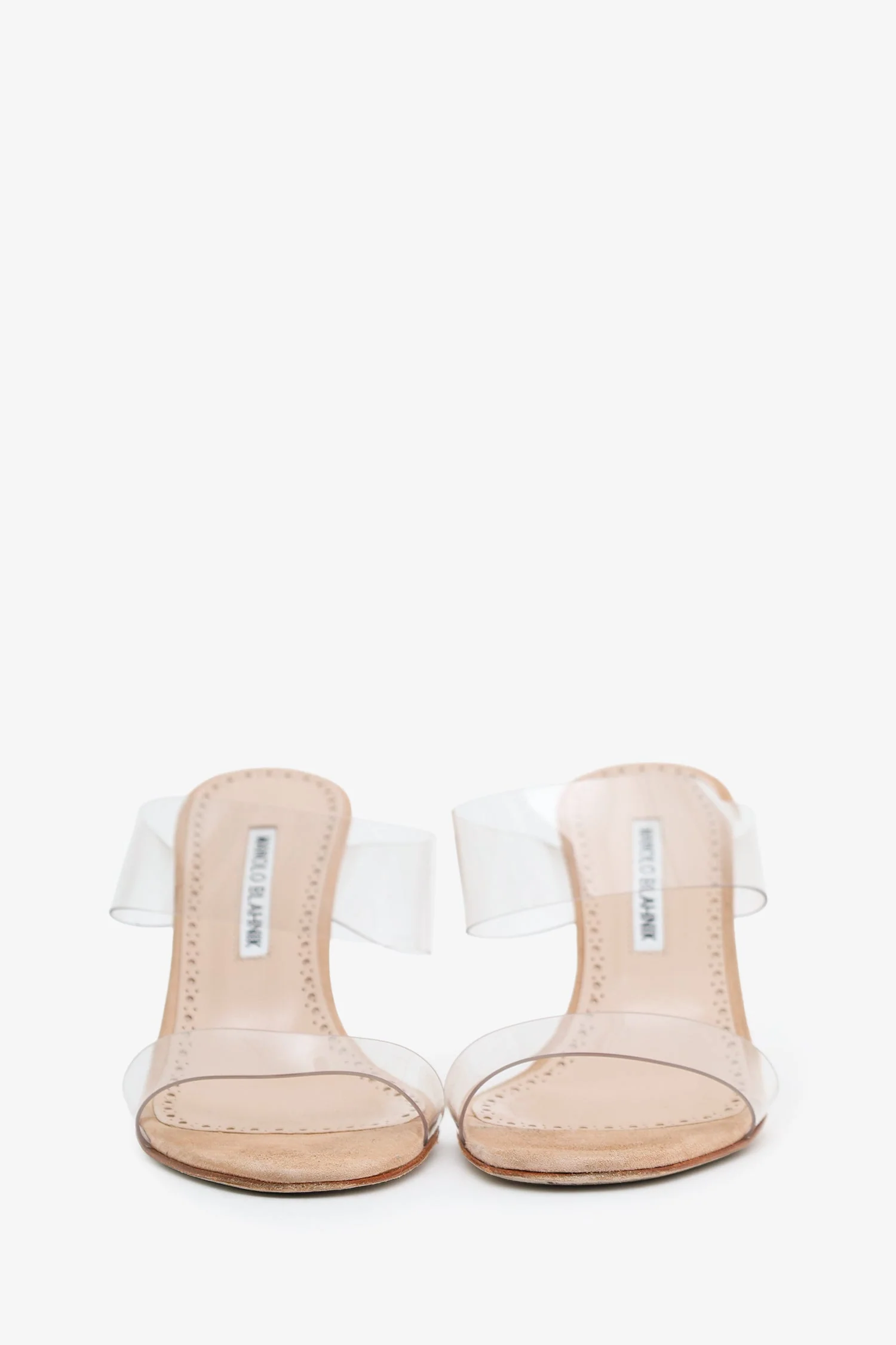 Manolo Blahnik Beige Plastic Heels Size 36.5 - Image 3