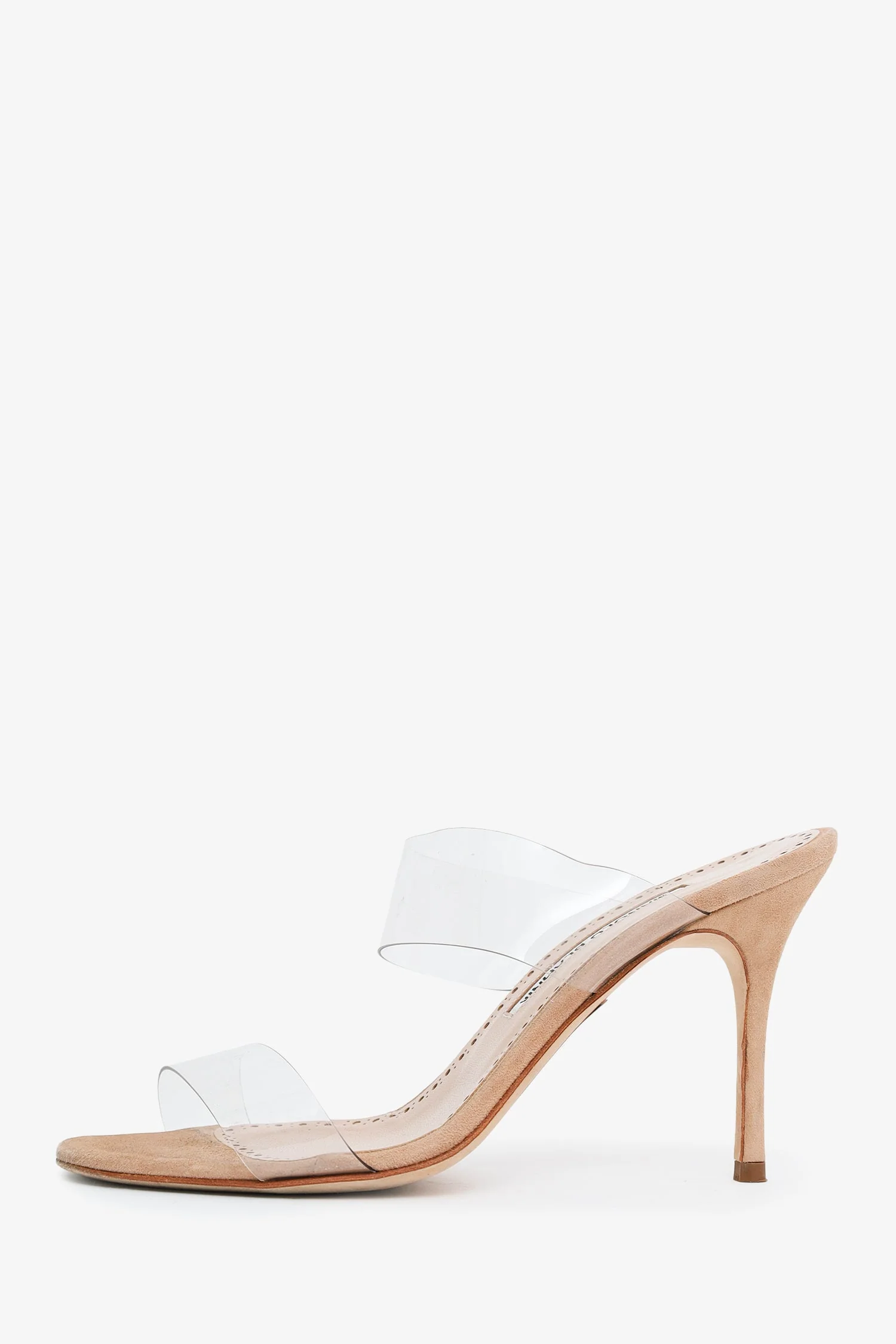 Manolo Blahnik Beige Plastic Heels Size 36.5 - Image 4