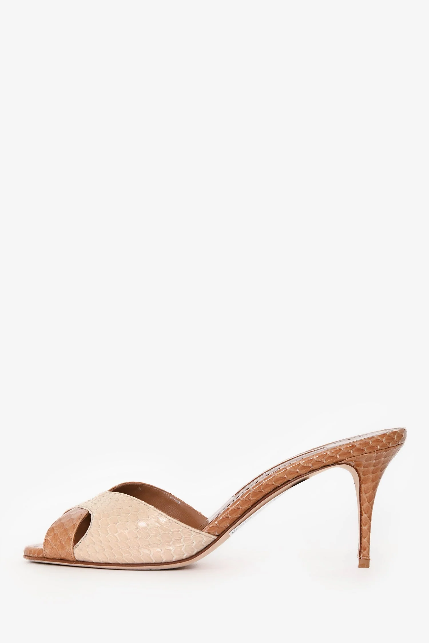 Manolo Blahnik Brown Snakeskin Heels Size 36 - Image 4