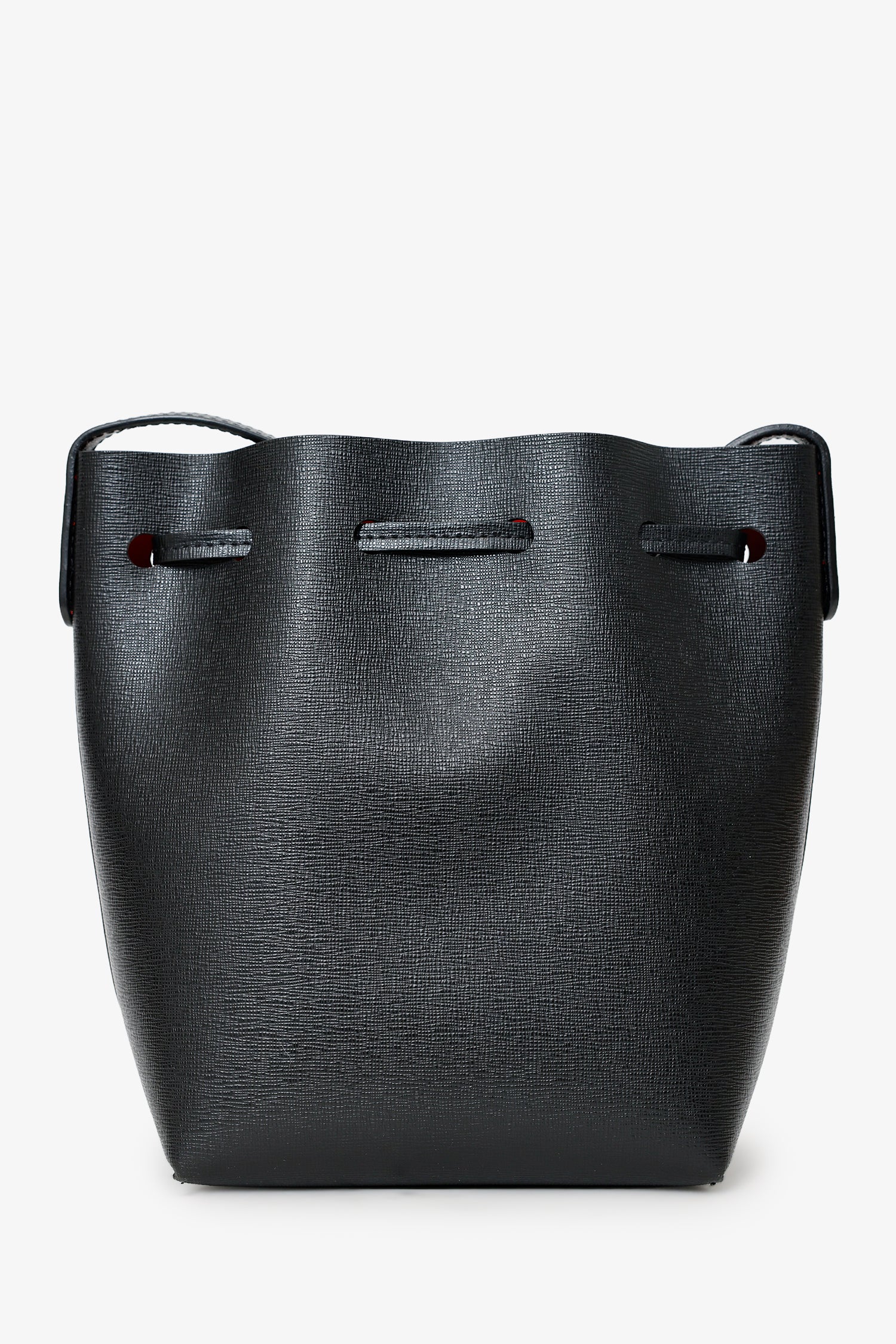 Mansur Gavriel Black Leather Mini Bucket Bag - Image 3