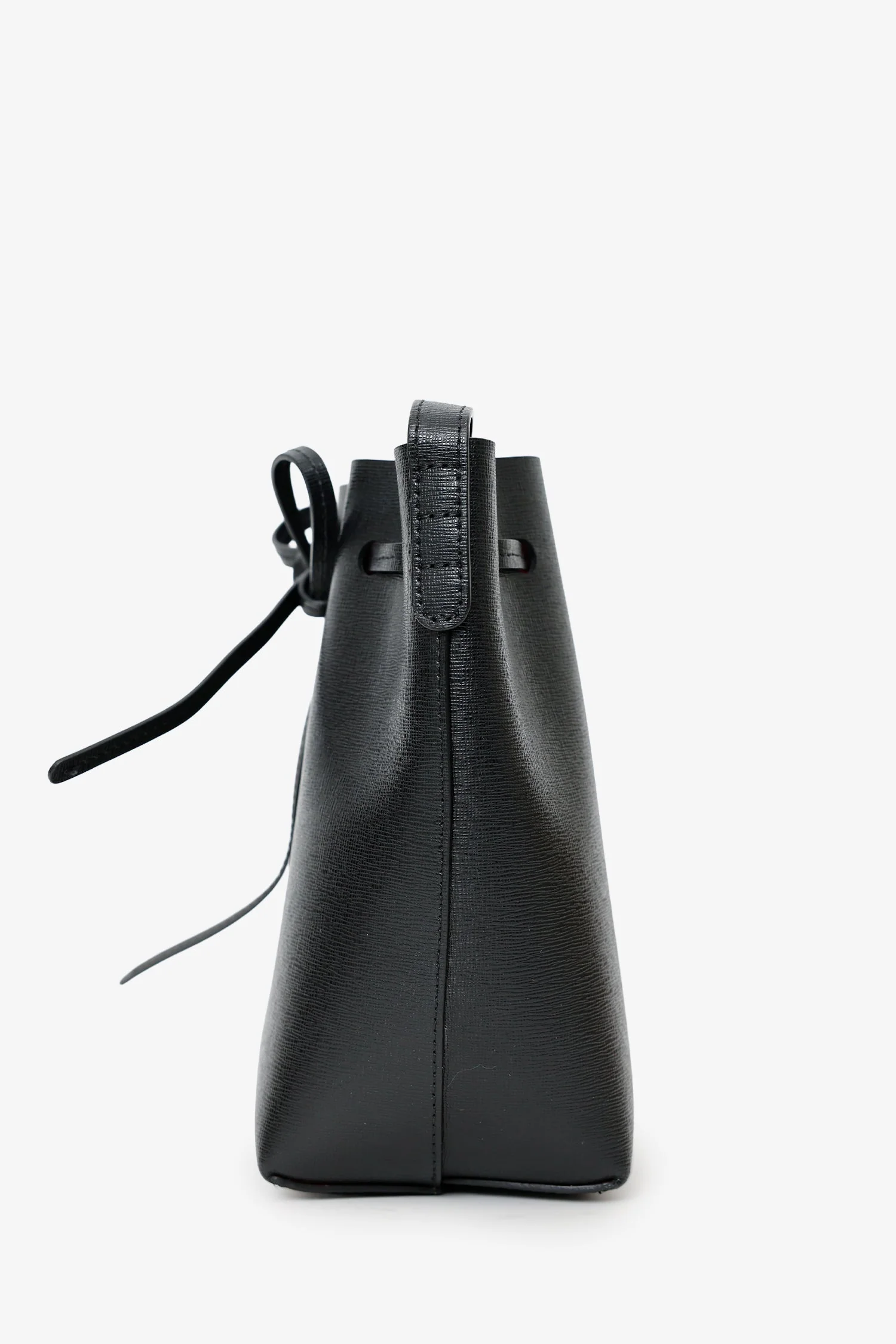 Mansur Gavriel Black Leather Mini Bucket Bag - Image 4