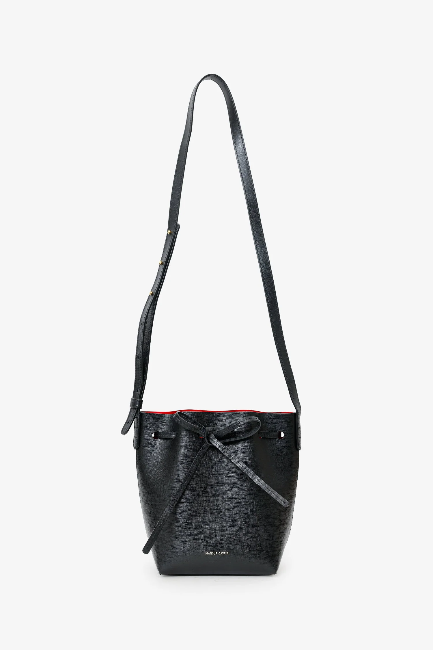 Mansur Gavriel Black Leather Mini Bucket Bag - Image 6