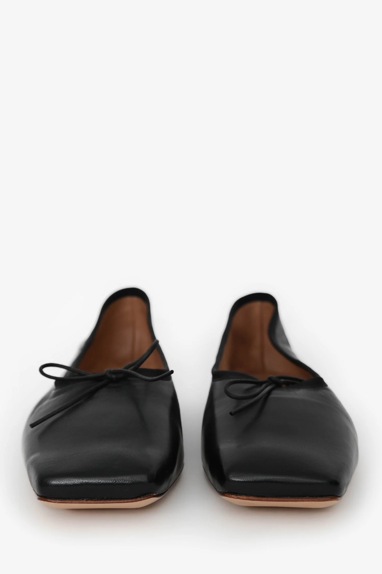Mansur Gavriel Black Leather Square Toe Ballerina Flats Size 40 - Image 3