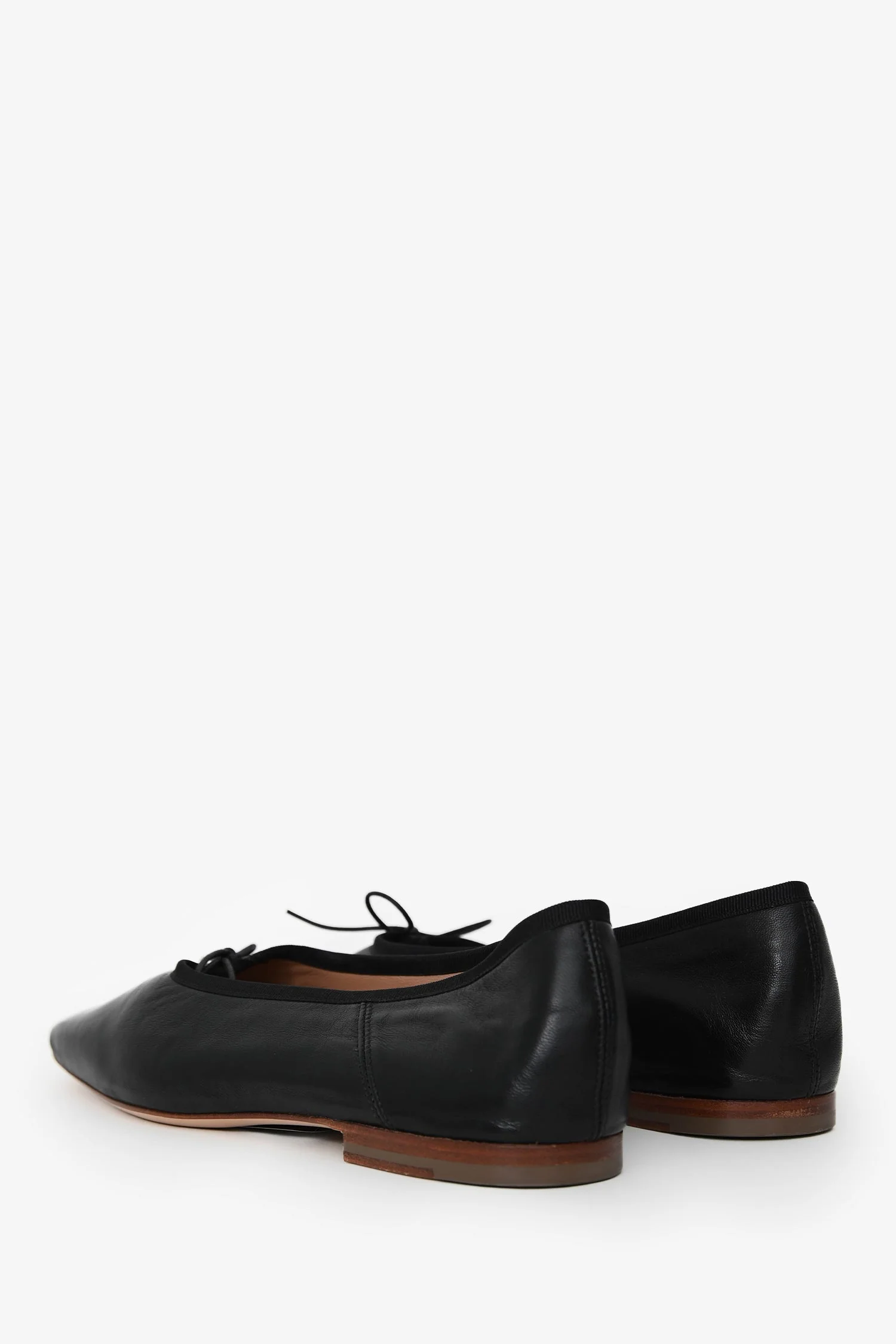 Mansur Gavriel Black Leather Square Toe Ballerina Flats Size 40 - Image 4