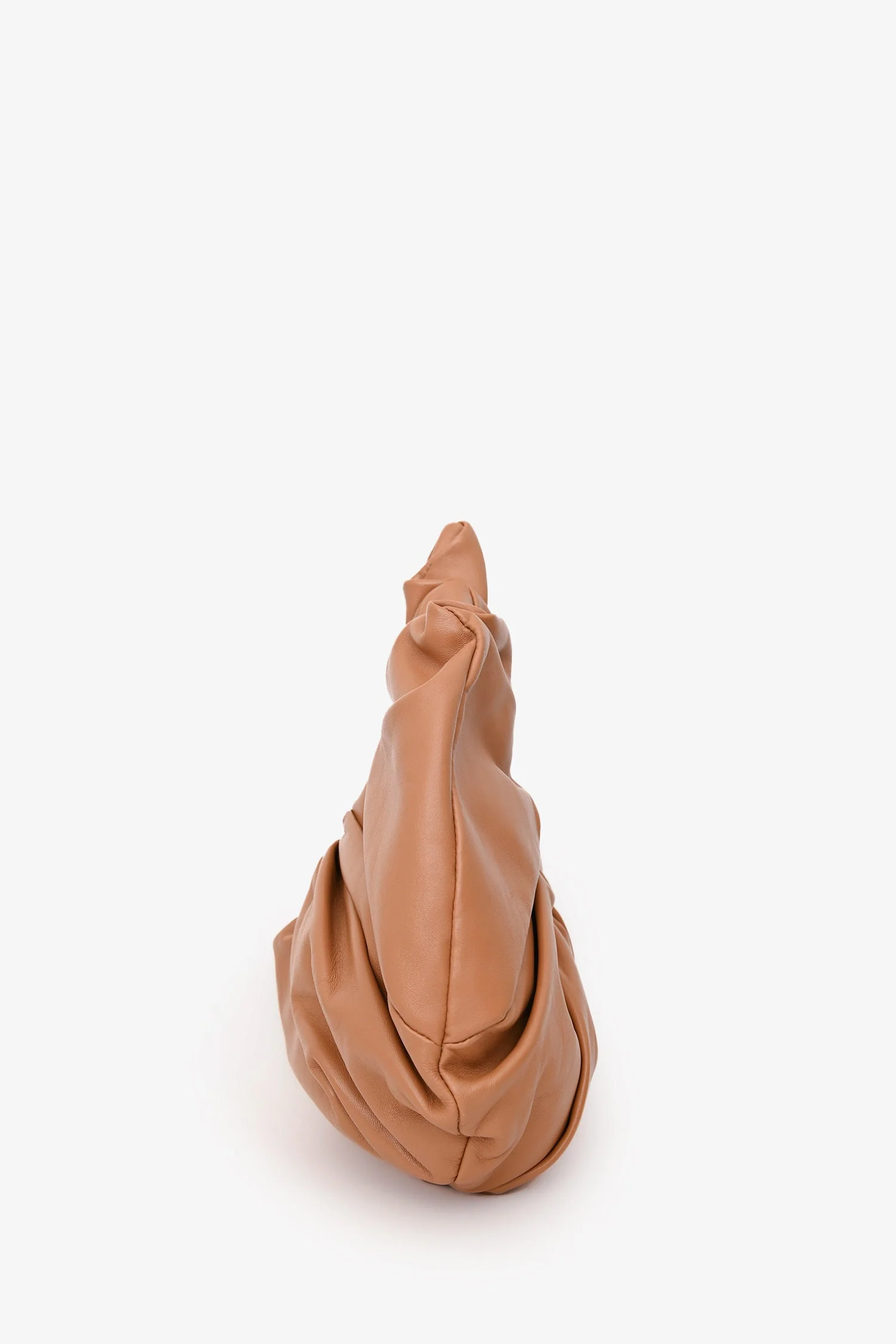 Mansur Gavriel Brown Leather Scrunchie Hobo Bag - Image 4