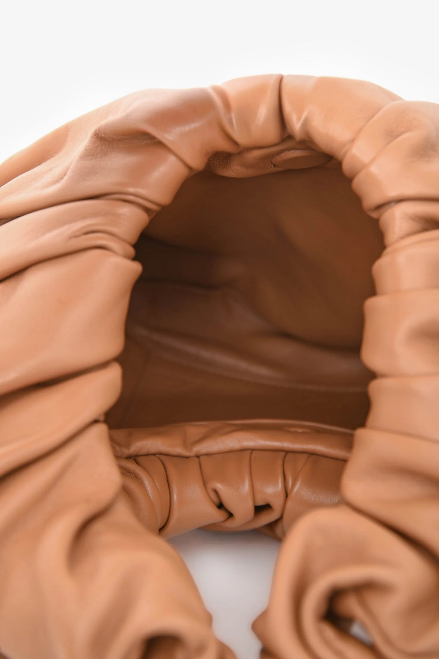 Mansur Gavriel Brown Leather Scrunchie Hobo Bag - Image 6