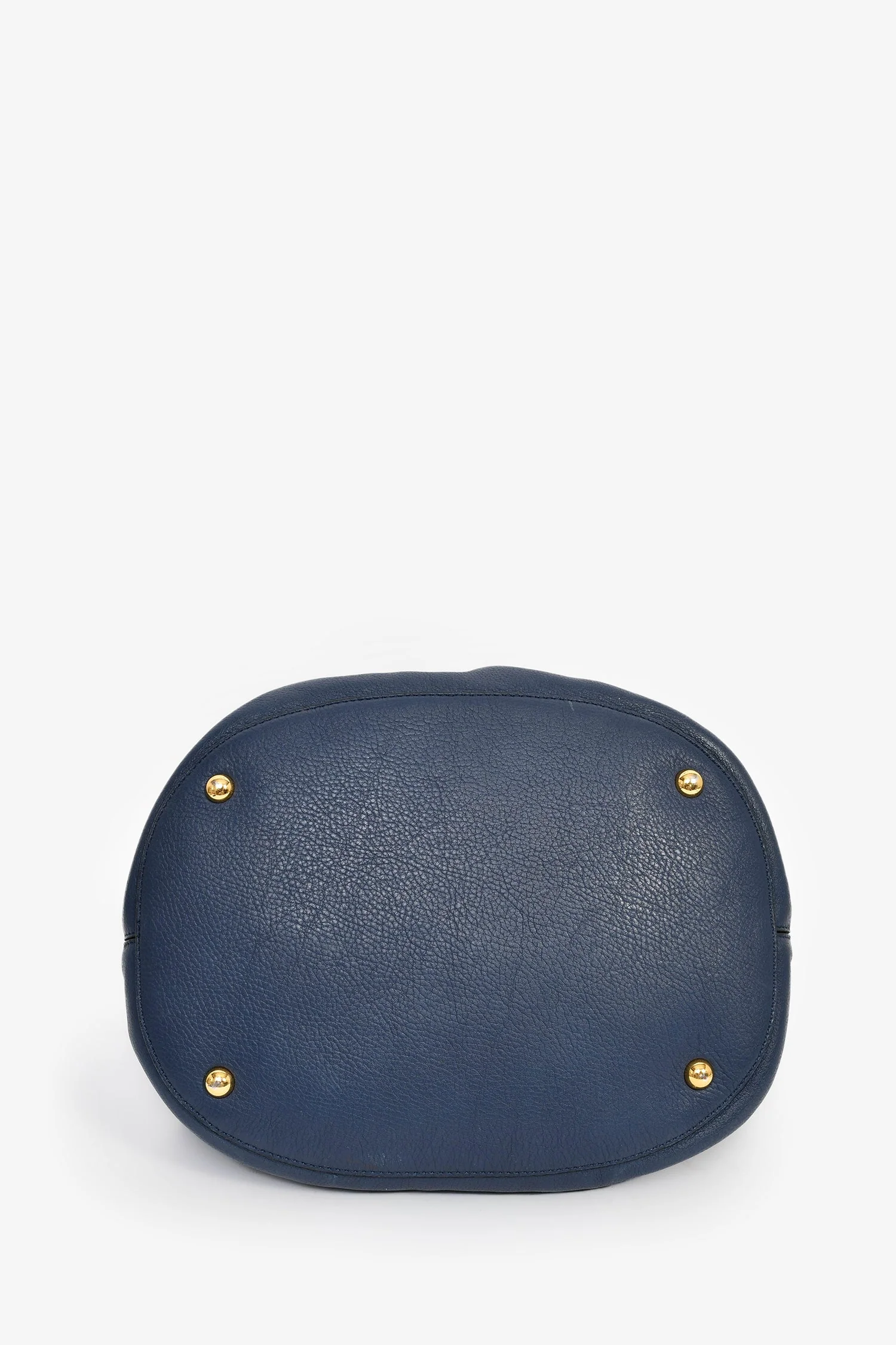 Marni Blue Leather Large 'Pannier' Bucket Bag with Strap - Image 5