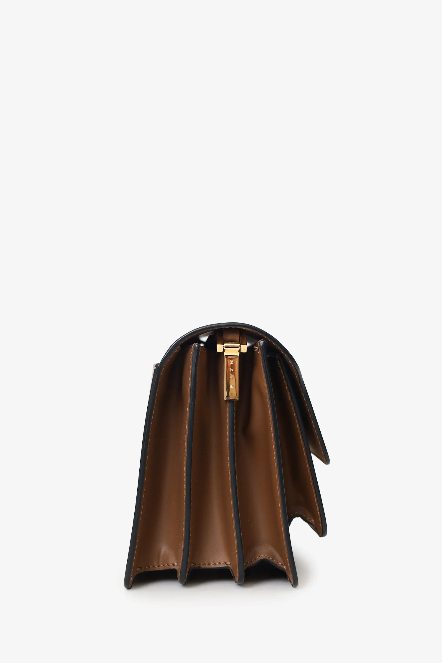 Marni Brown Leather Medium Trunk Shoulder Bag - Image 3