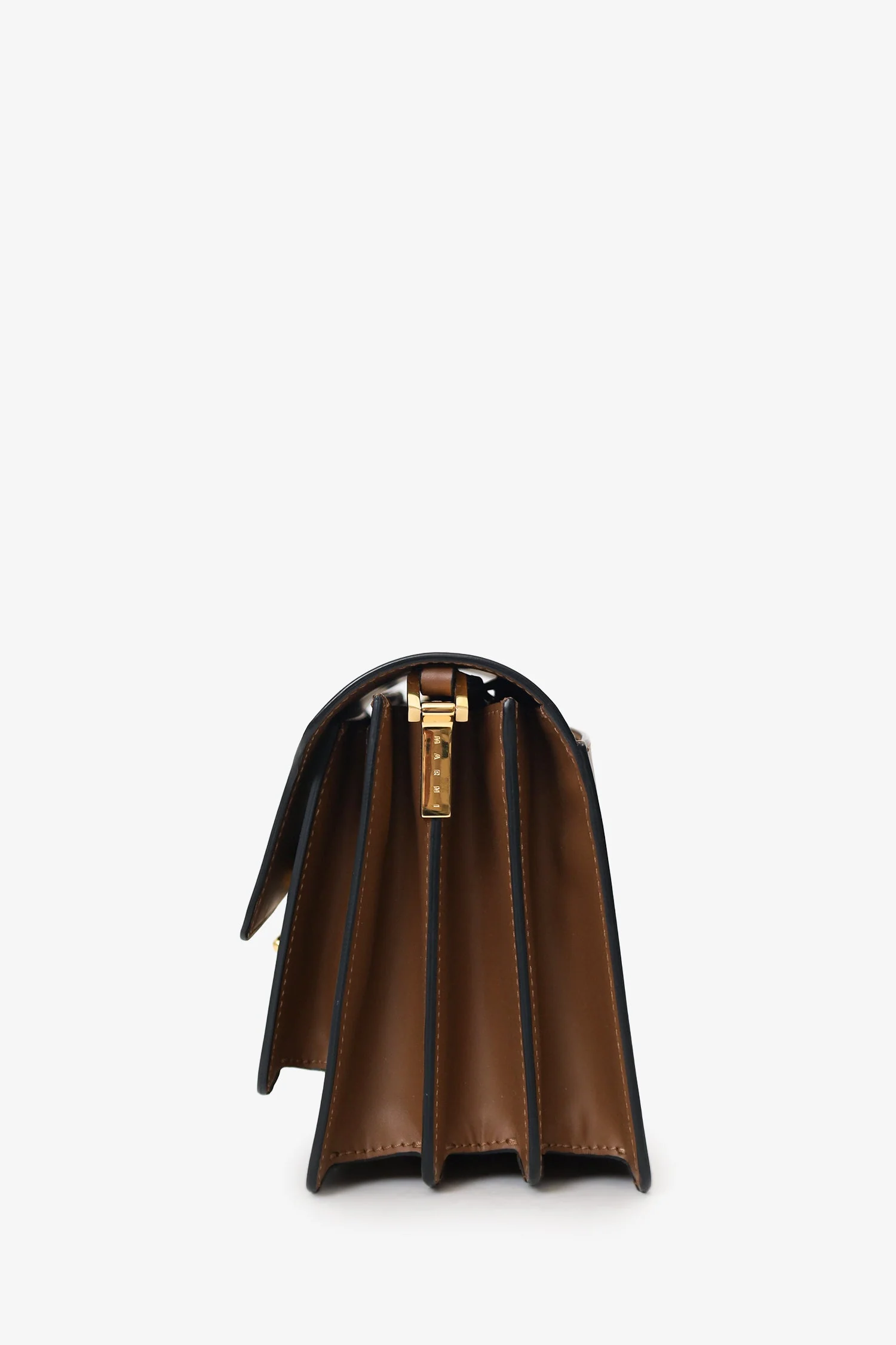 Marni Brown Leather Medium Trunk Shoulder Bag - Image 4