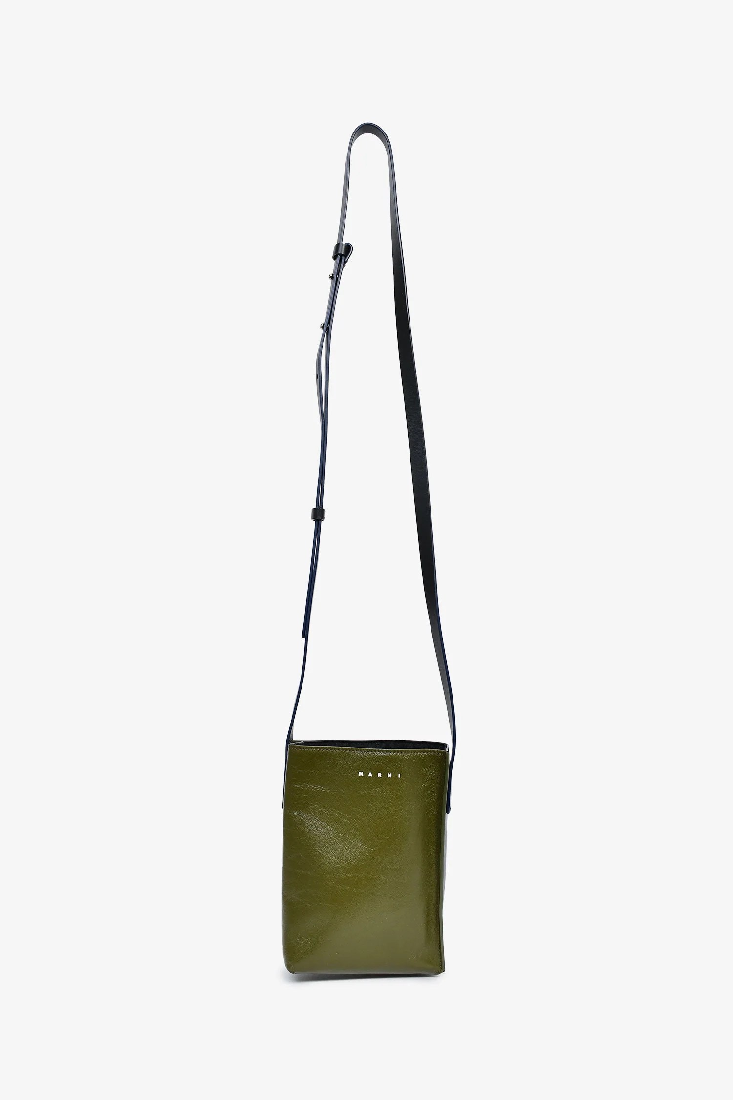 Marni Green/Black Leather Soft 'Museo' Crossbody Bag - Image 7