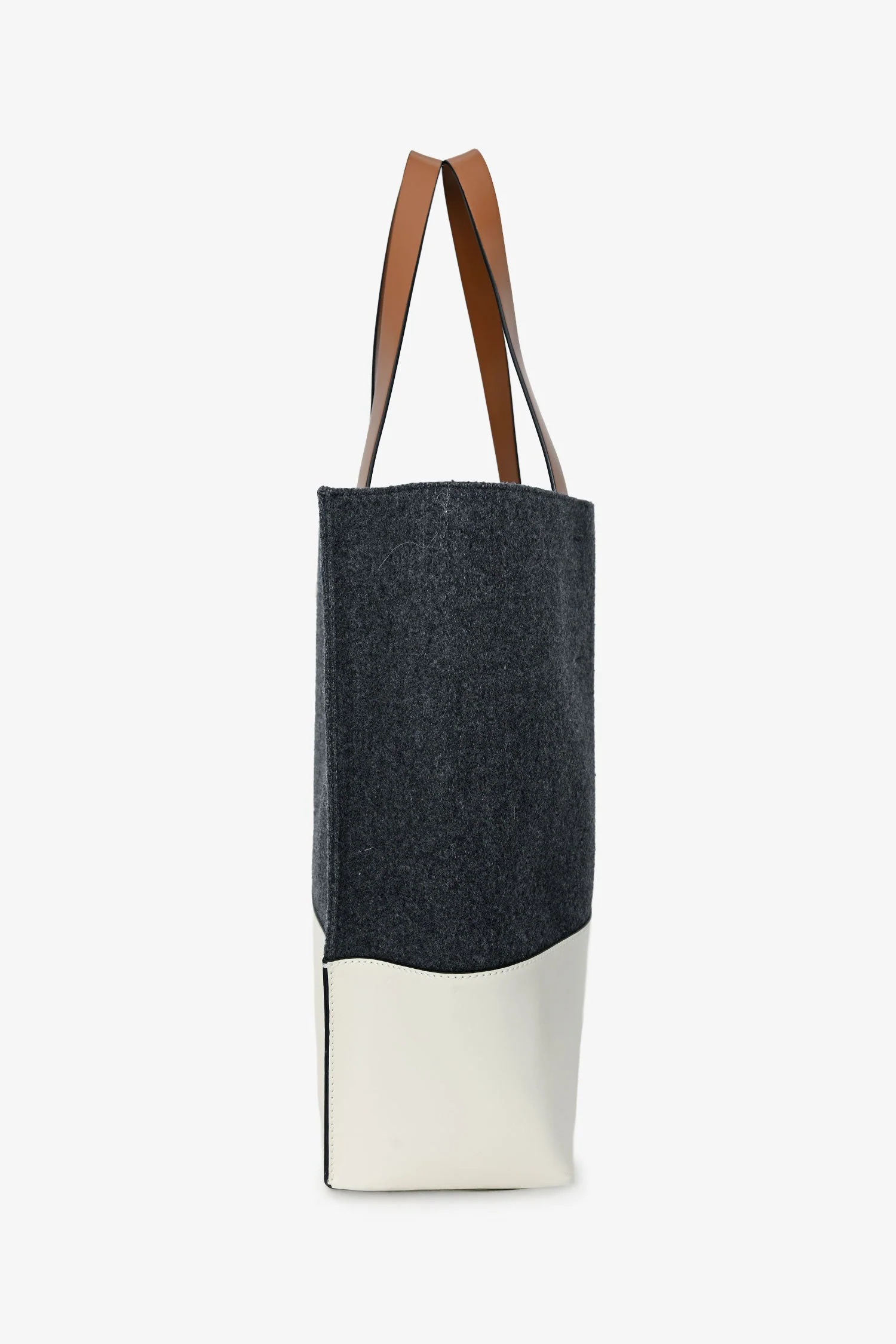 Marni Grey Felt White Leather Tote - Image 3