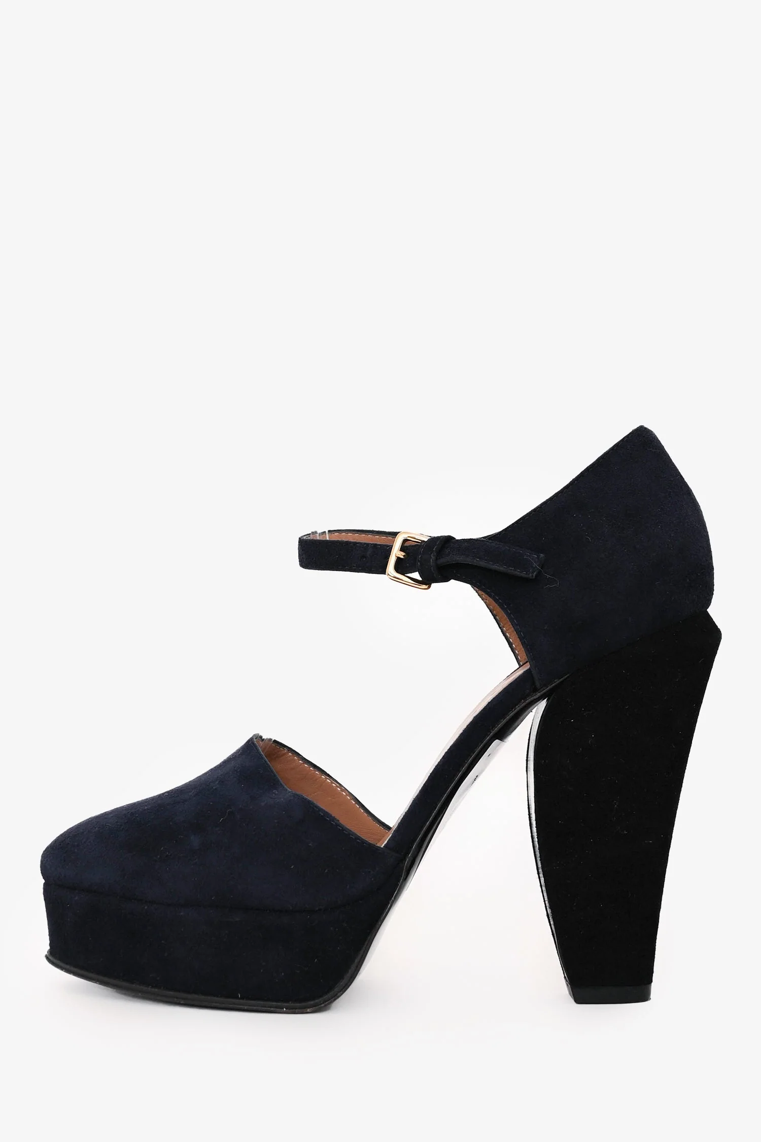 Marni Navy/Black Suede Platform Pumps Size 36 - Image 4