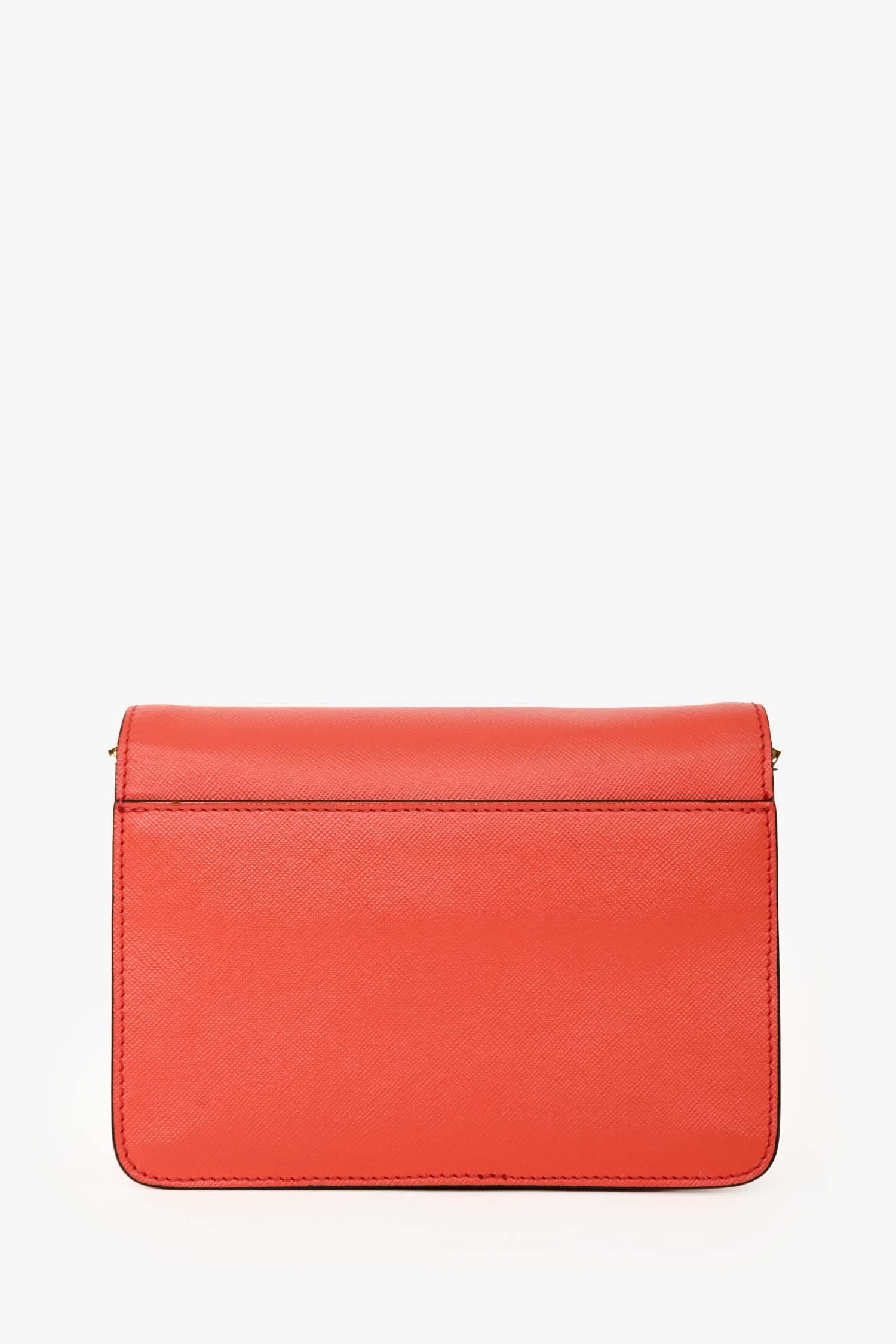 Marni Red Grained Leather Mini Trunk Crossbody Bag - Image 3