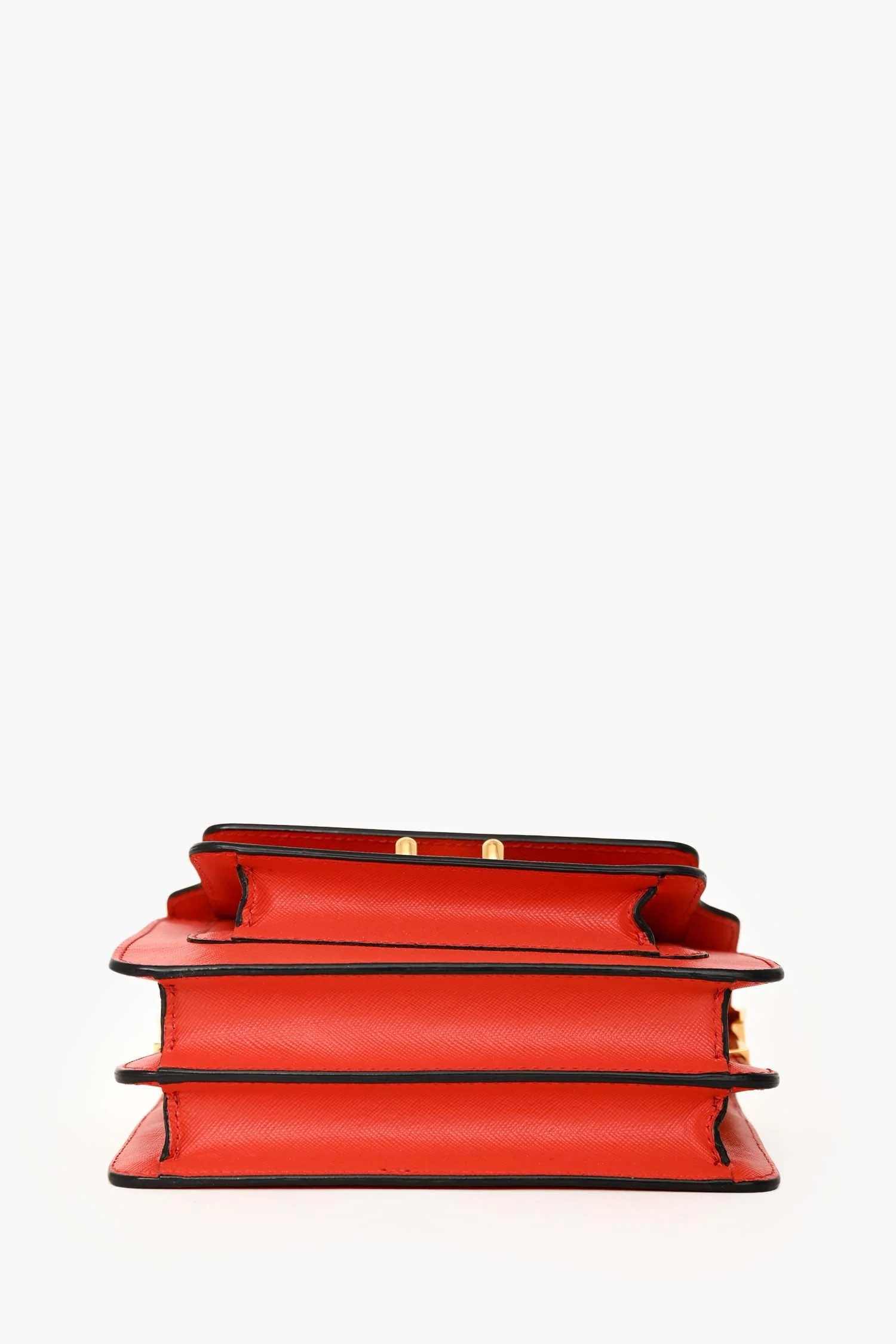 Marni Red Grained Leather Mini Trunk Crossbody Bag - Image 5