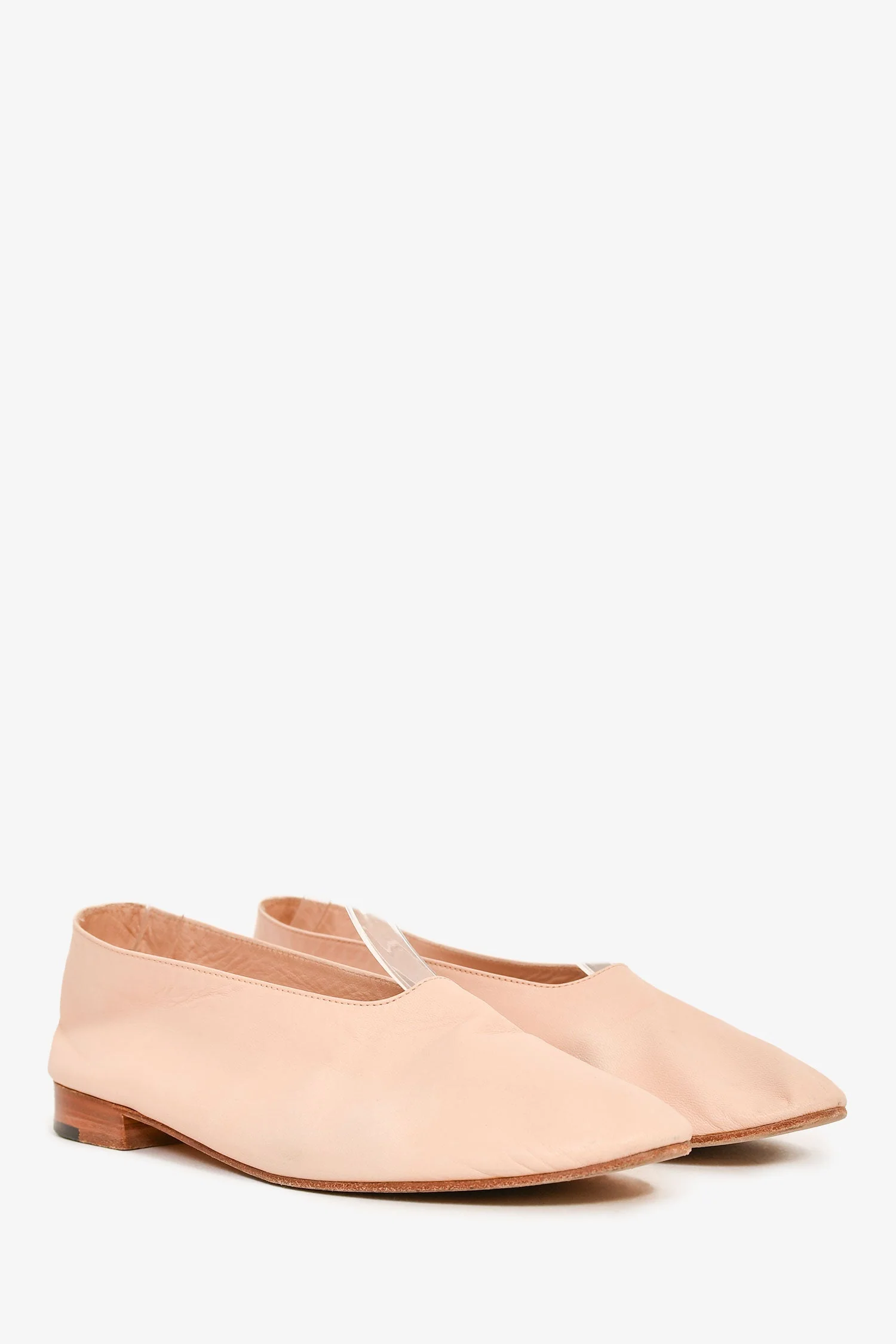 Martianiano Nude Leather Ballet Flats Size 38.5 - Image 2