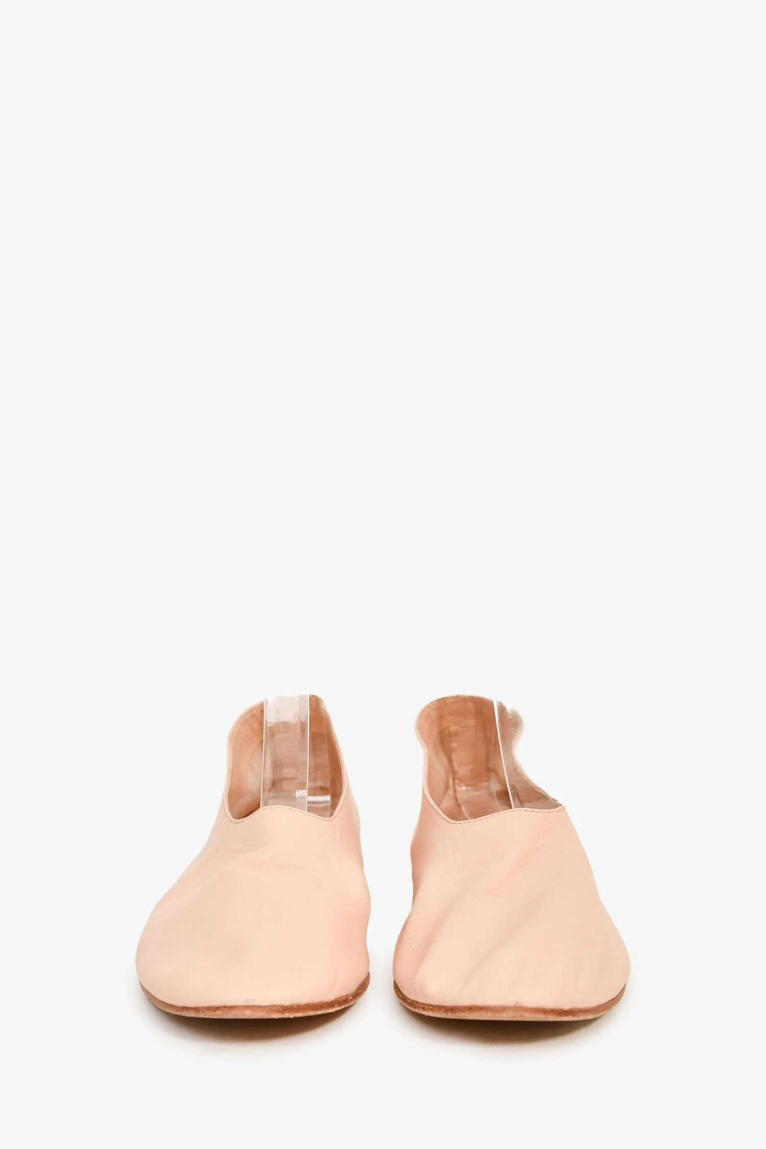 Martianiano Nude Leather Ballet Flats Size 38.5 - Image 3