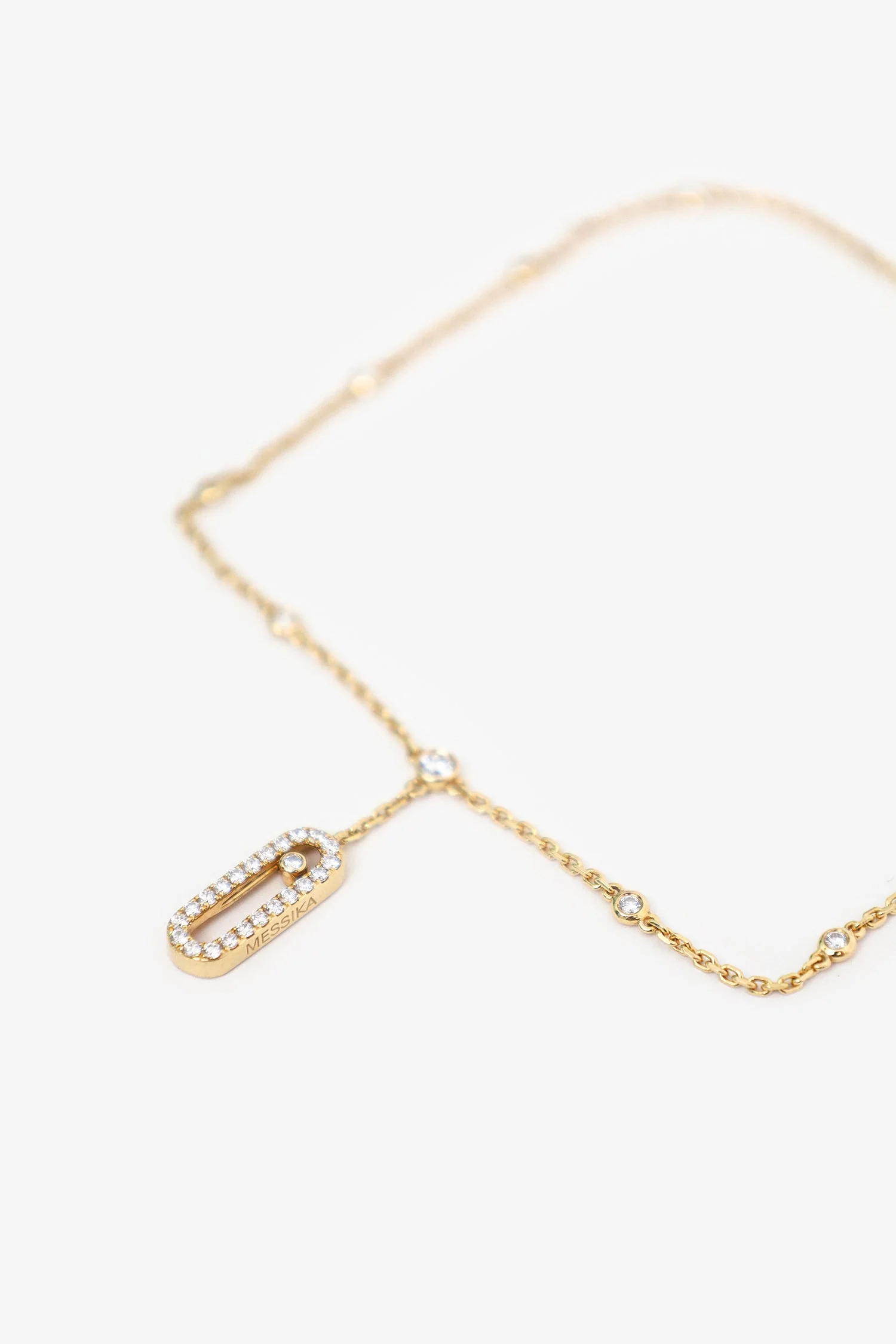 Messika 18K Yellow Gold Pavé Diamonds Move Uno Ankle Bracelet