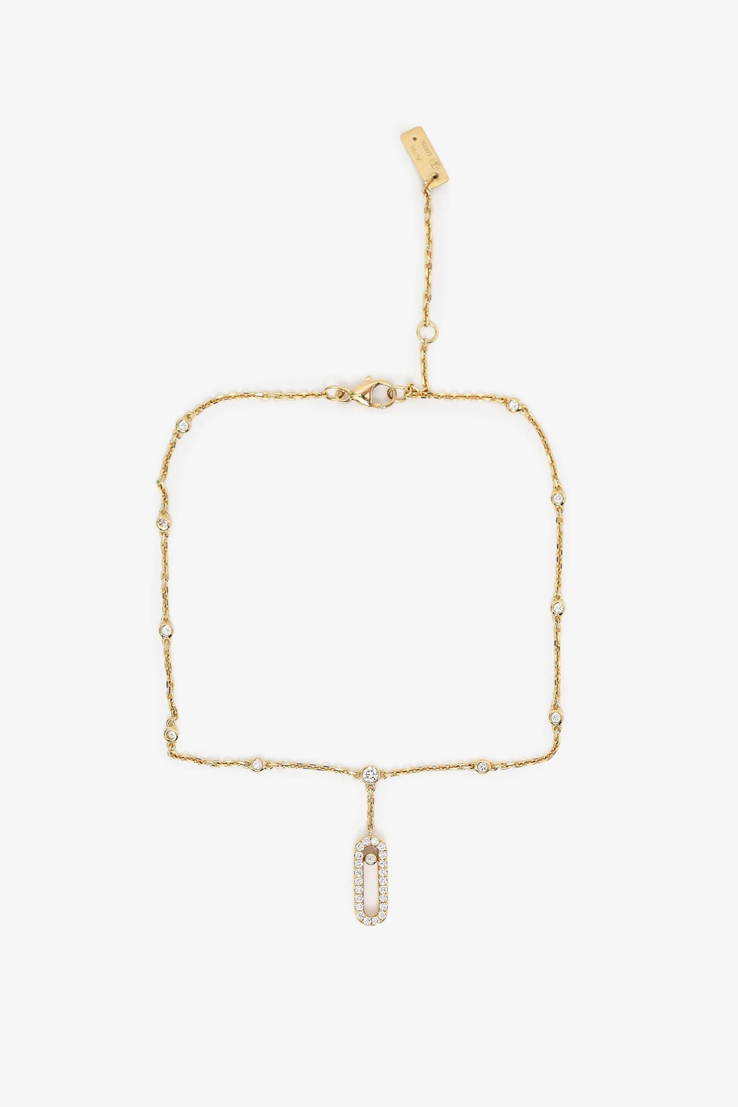 Messika 18K Yellow Gold Pavé Diamonds Move Uno Ankle Bracelet - Image 2