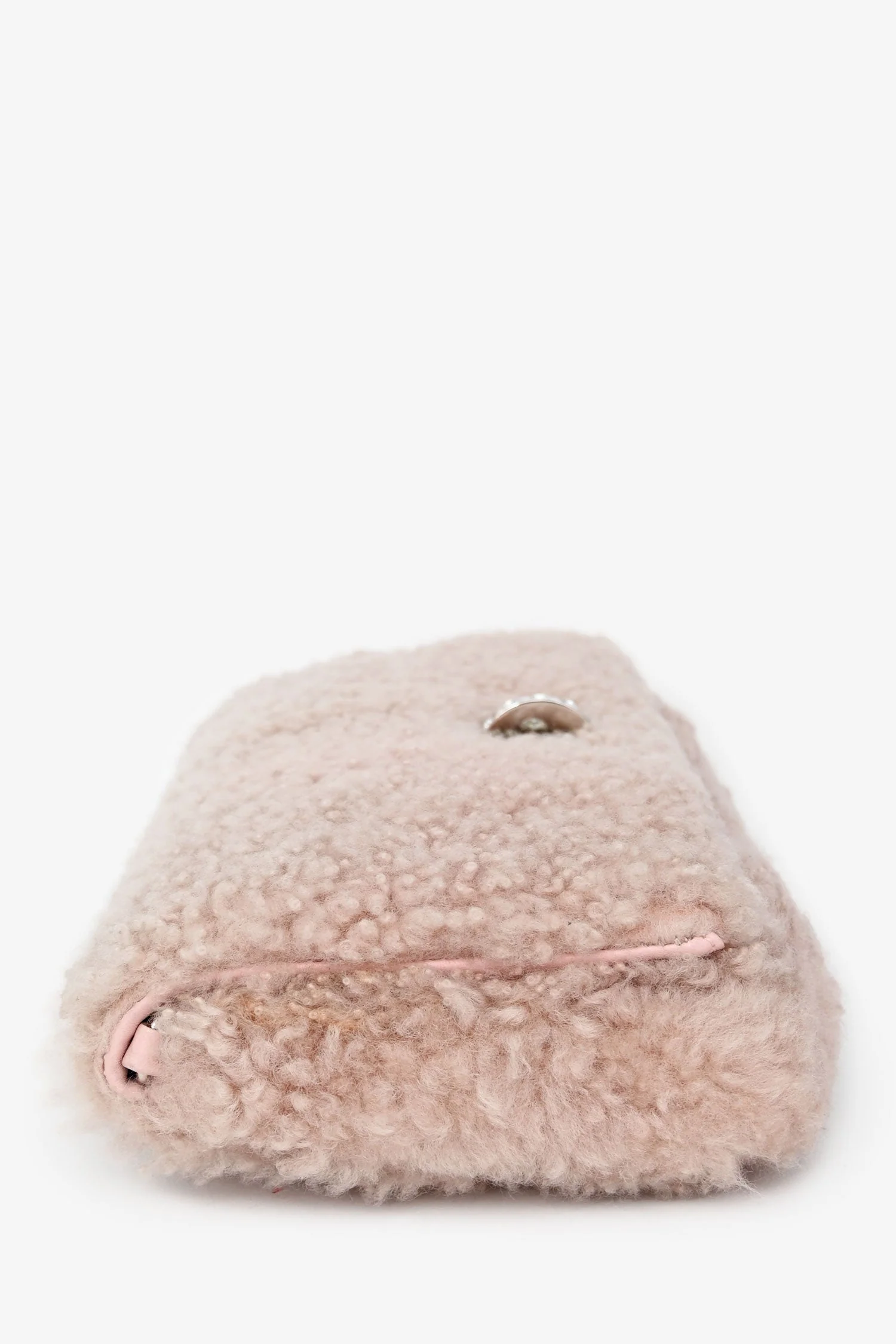 Miu Miu 2018 Pink Shearling 'Montone' Crystal Shoulder Bag - Image 4