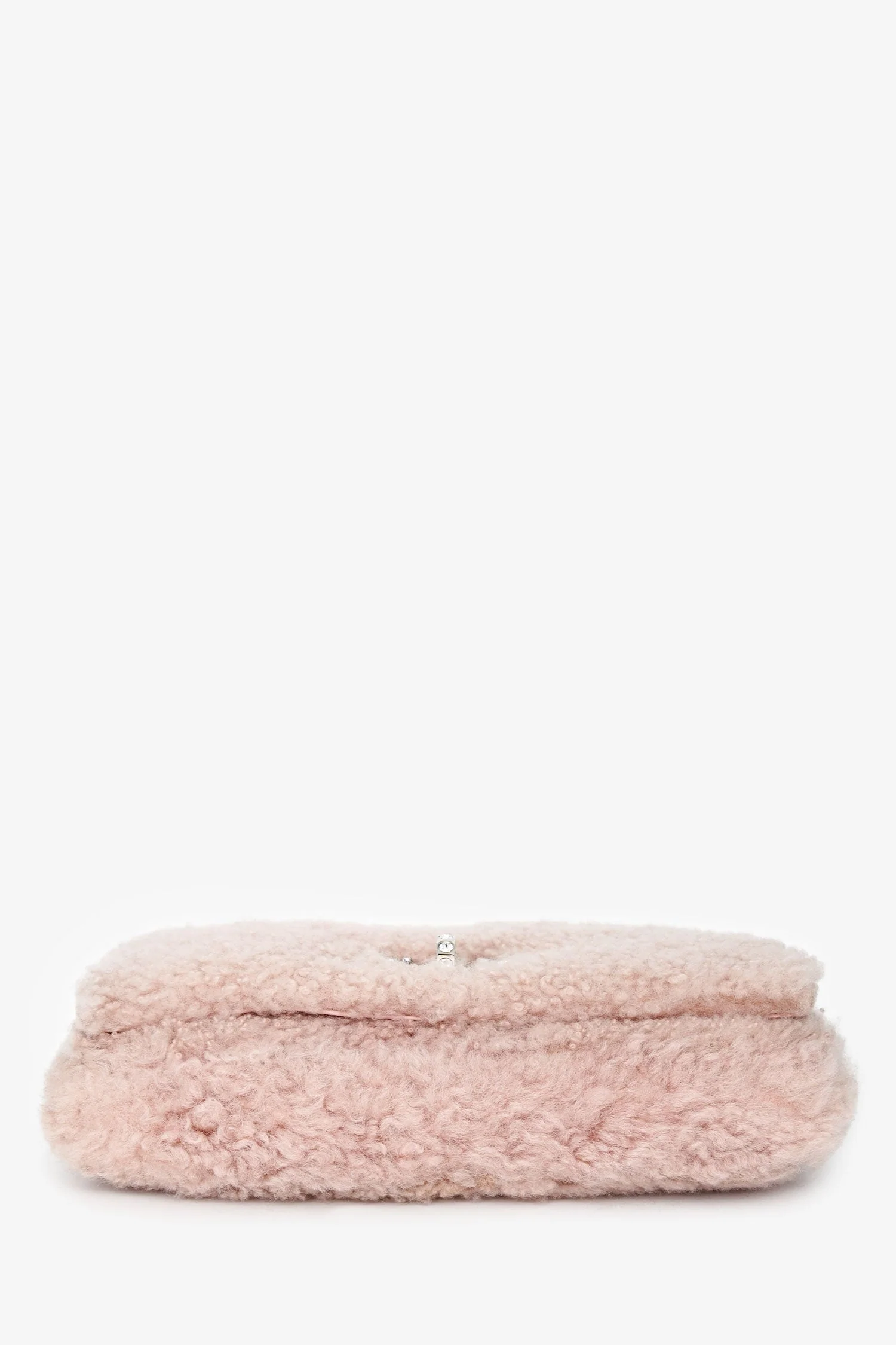 Miu Miu 2018 Pink Shearling 'Montone' Crystal Shoulder Bag - Image 5