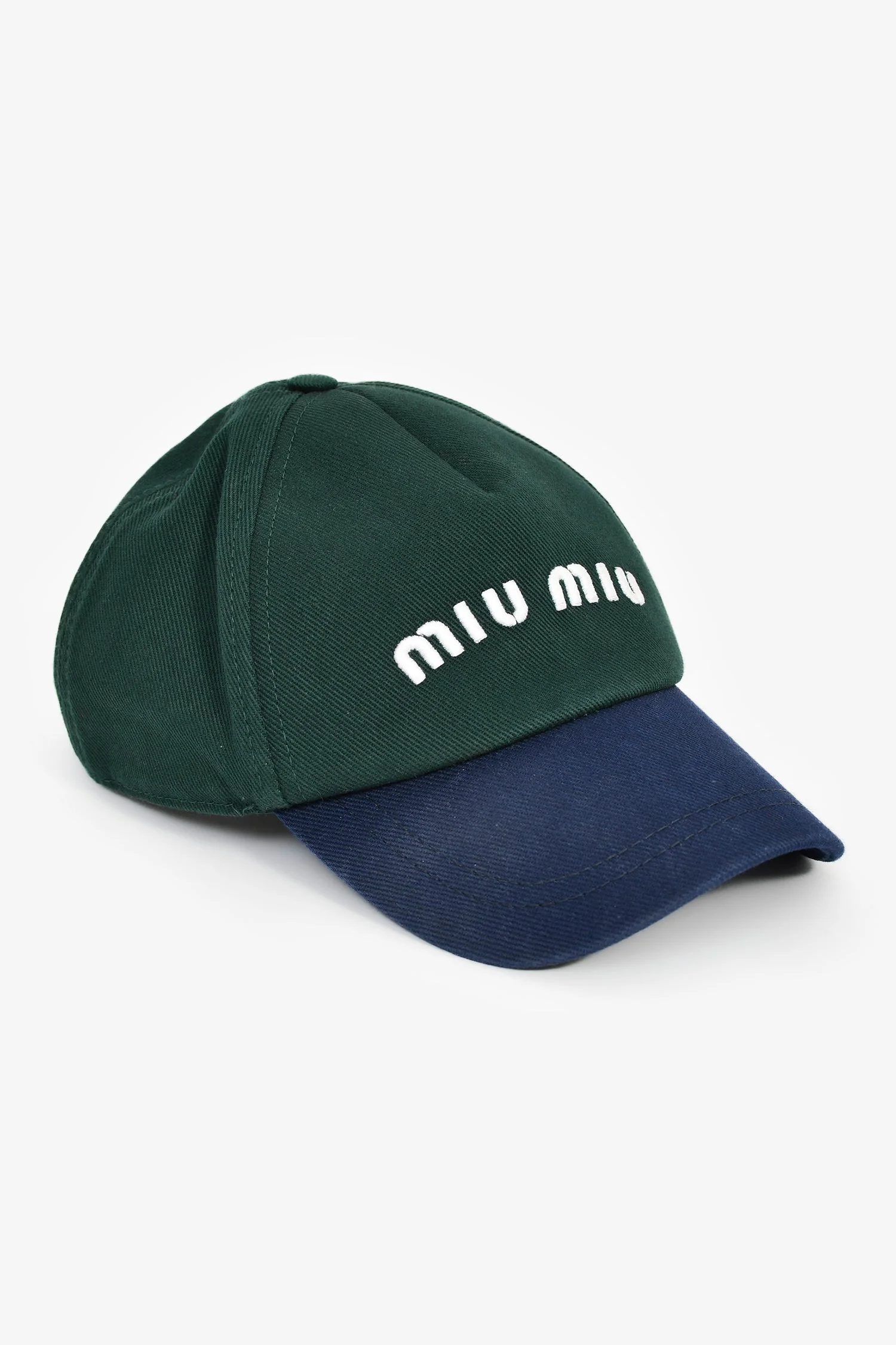 Miu Miu 2024 Green/Blue Logo Baseball Hat Size M - Image 2