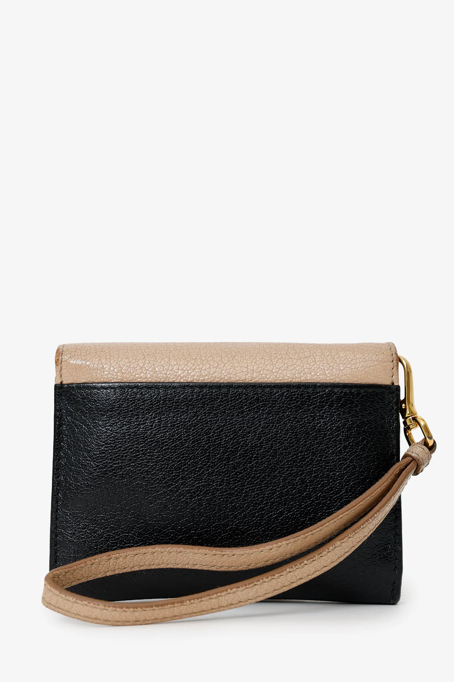 Miu Miu Black/Beige Leather Letter-style Mini Wallet - Image 2
